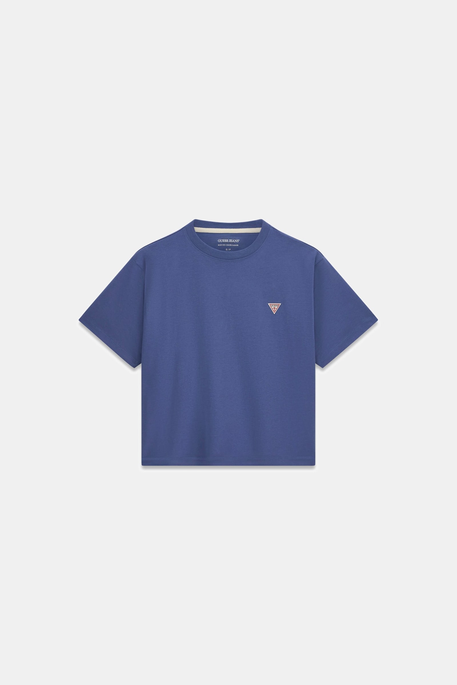 Guess Boxy T-Shirt Met Mini Driehoek in blauw