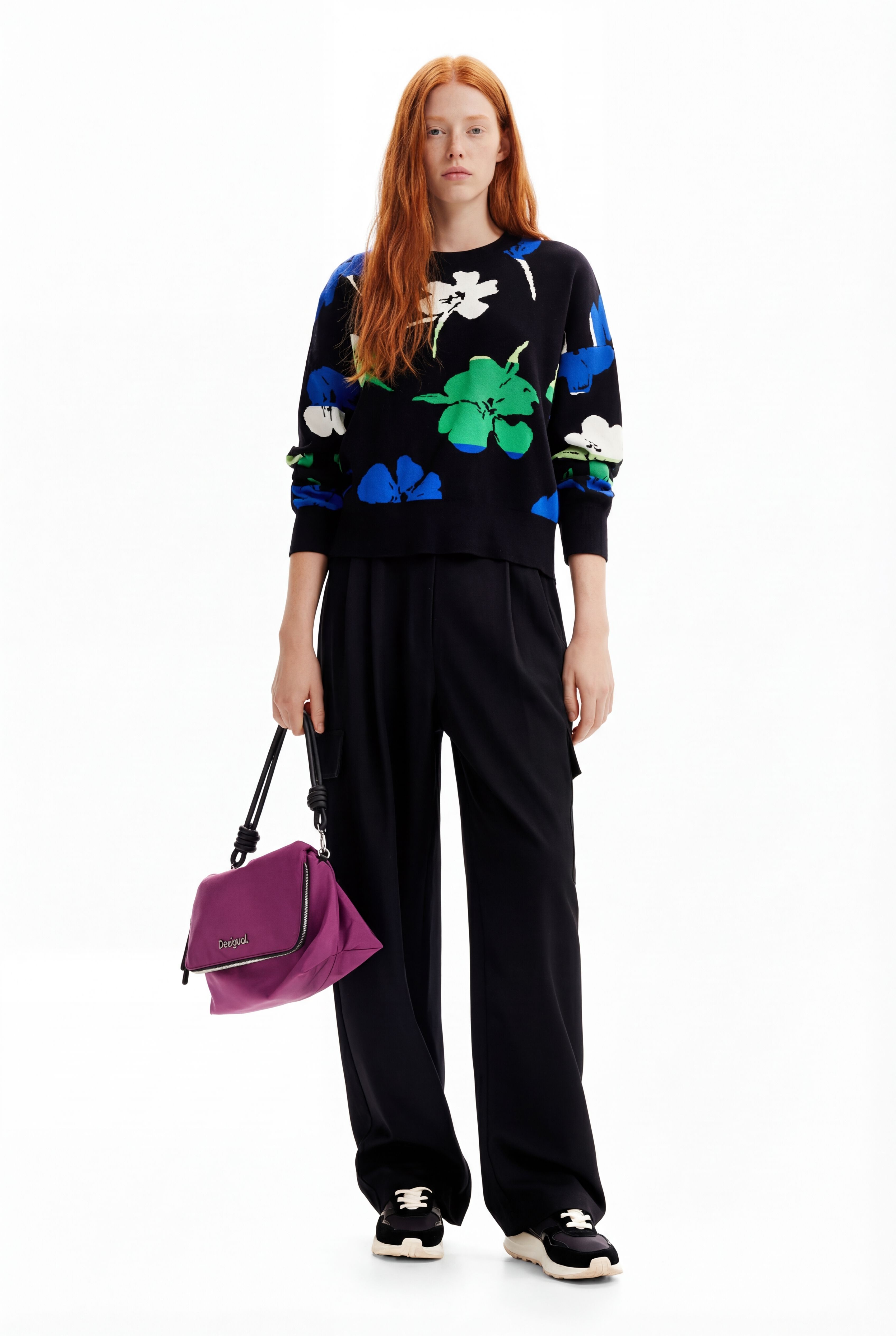 Desigual Oversized trui met bloemen