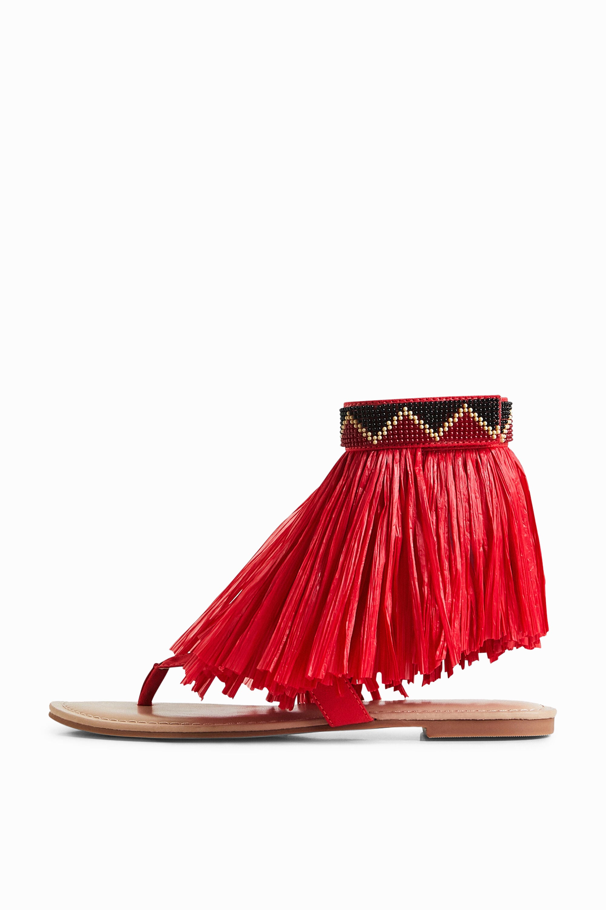 Desigual Sandaal met platte zool en franjes Stella Jean