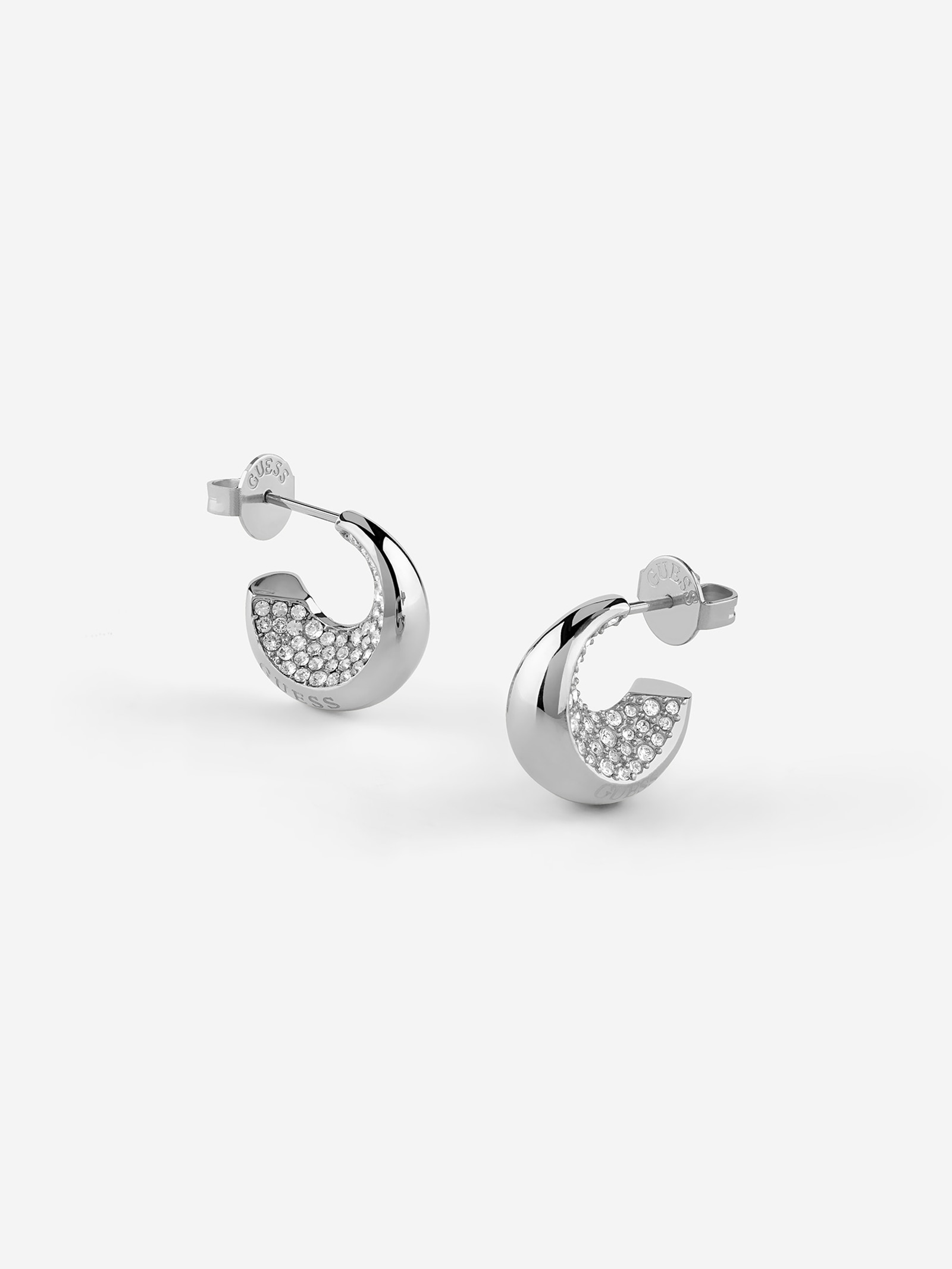 Guess Moon Drops Oorbellen in zilver