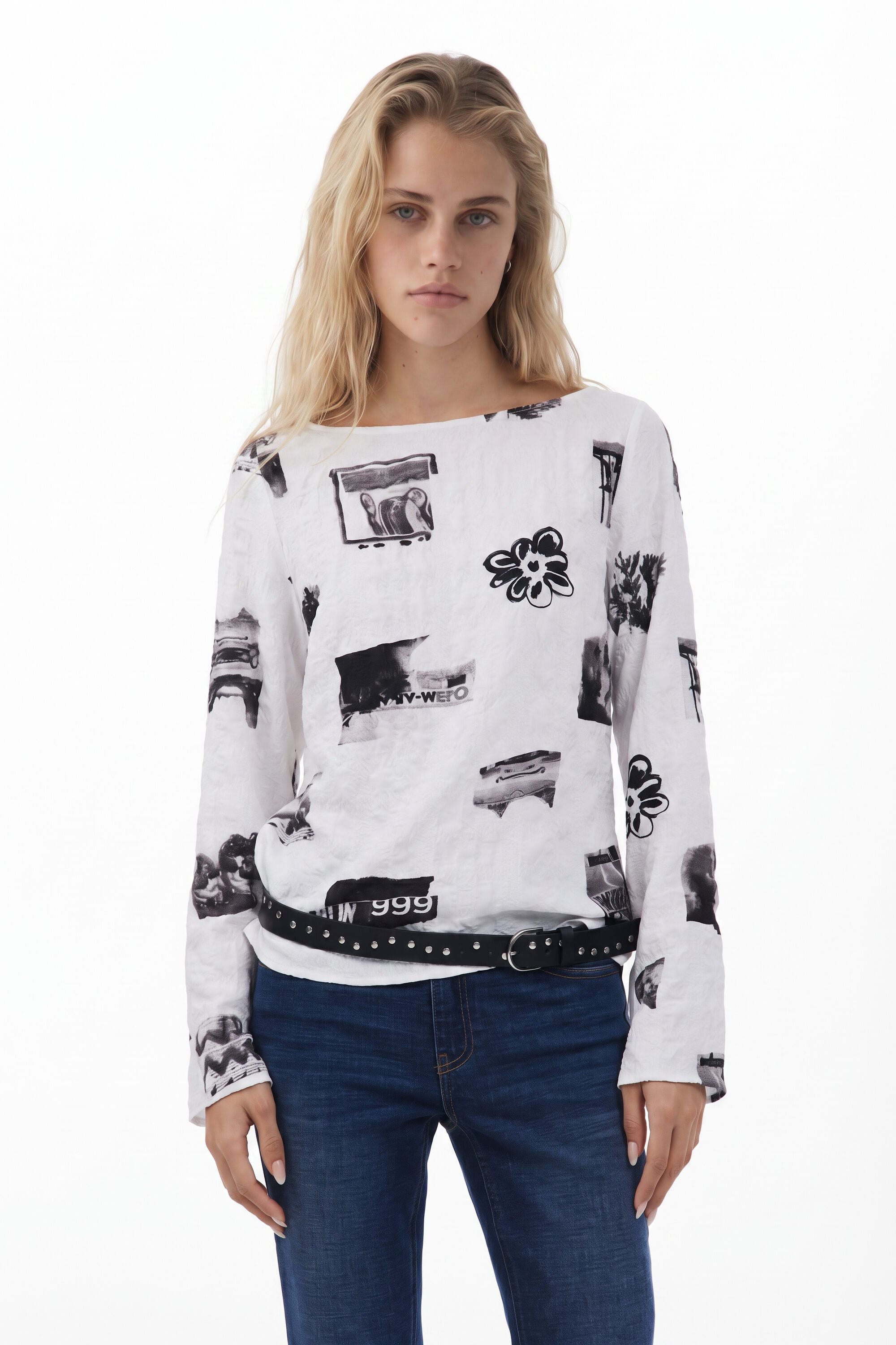 Desigual Blouse met strikjesstructuur