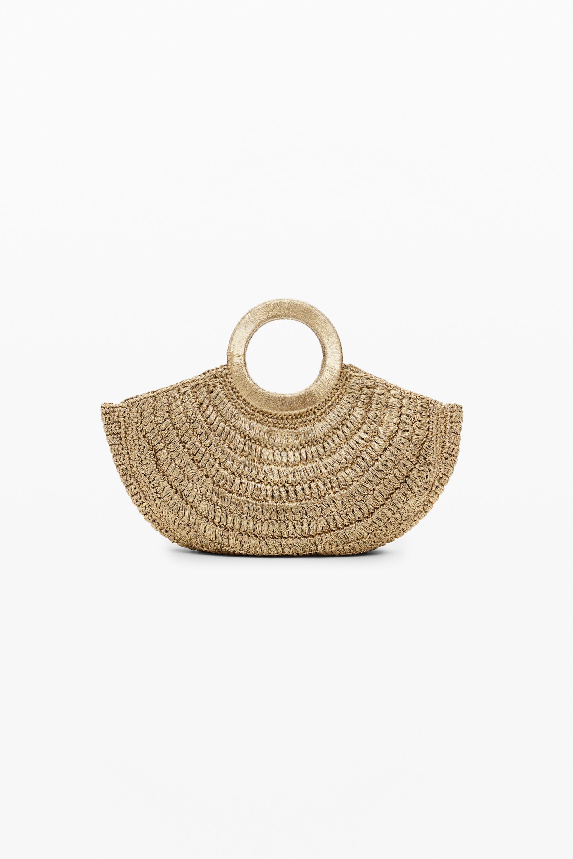 Desigual Medium raffia hoop bag