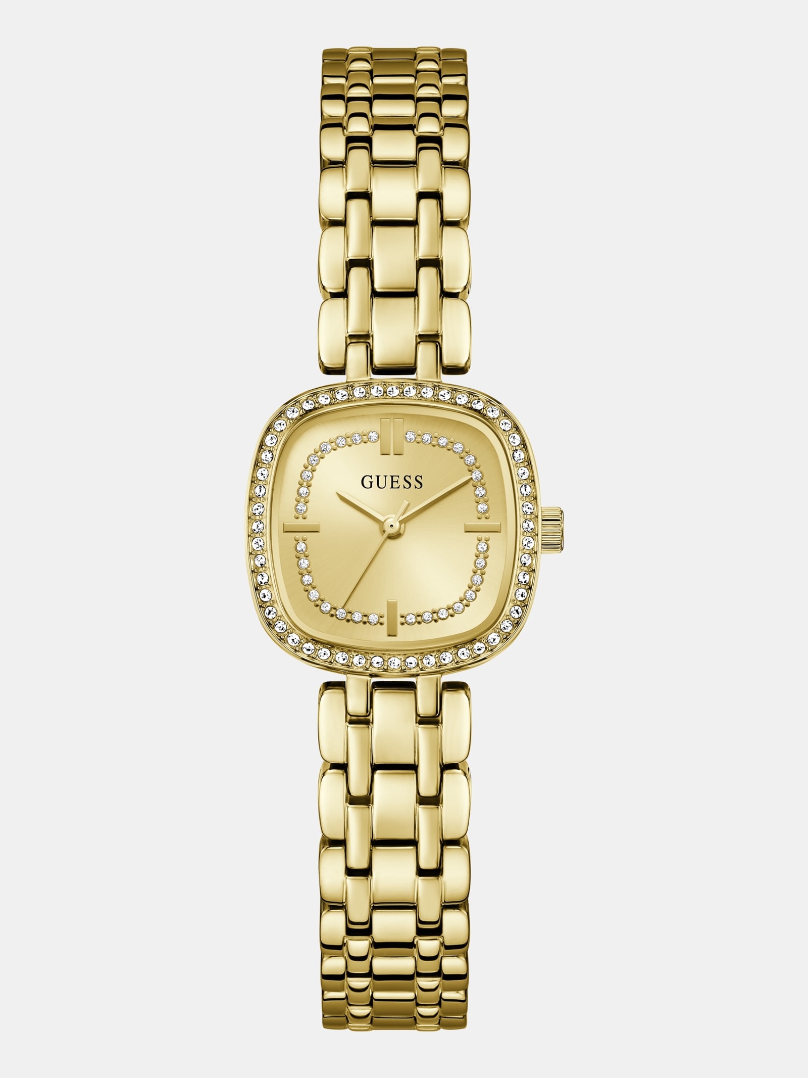 Guess Analoge Horloge Van Gerecycled Staal Met Kristallen, 25 Mm in goud