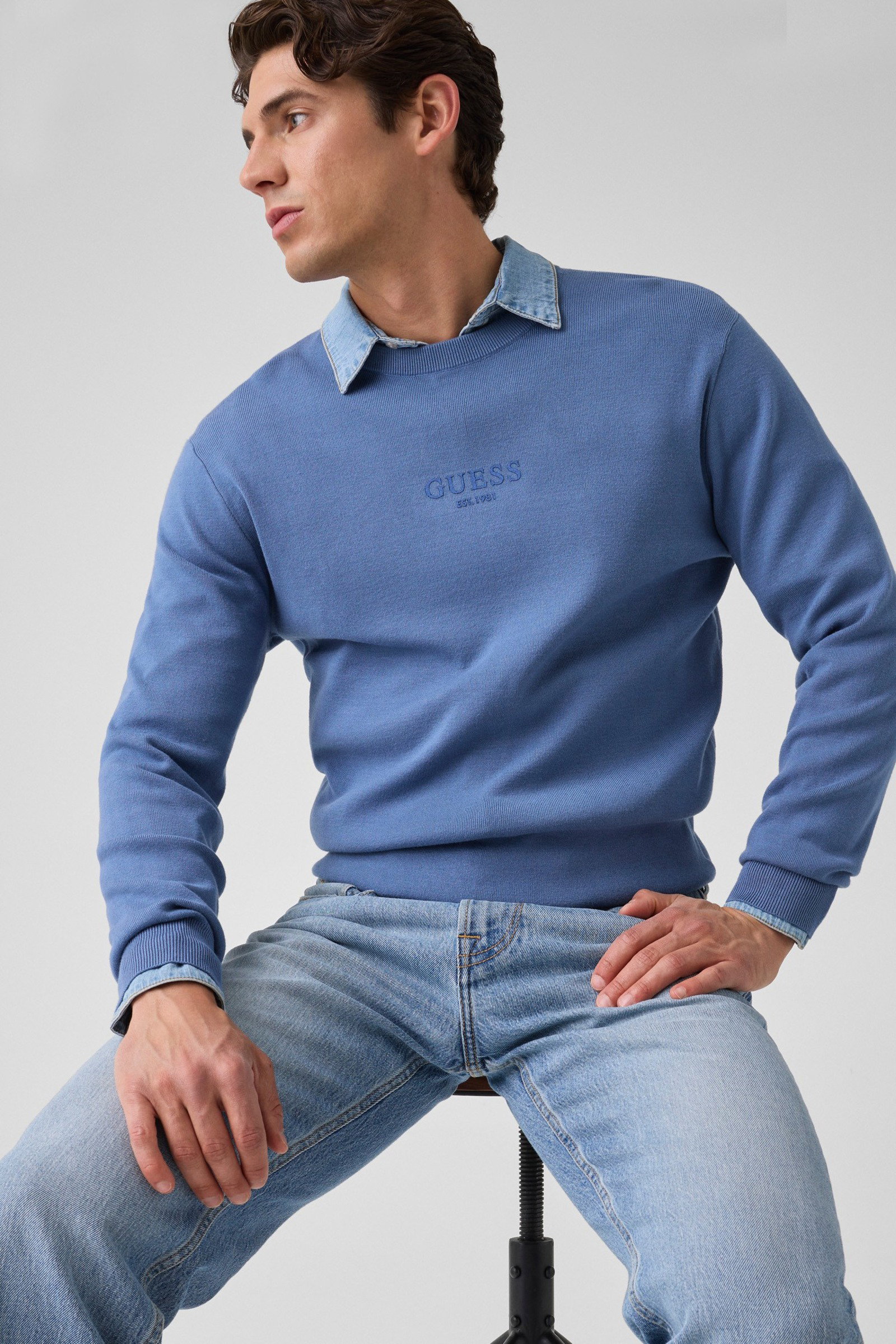Guess Trui Met Geborduurd Logo for men