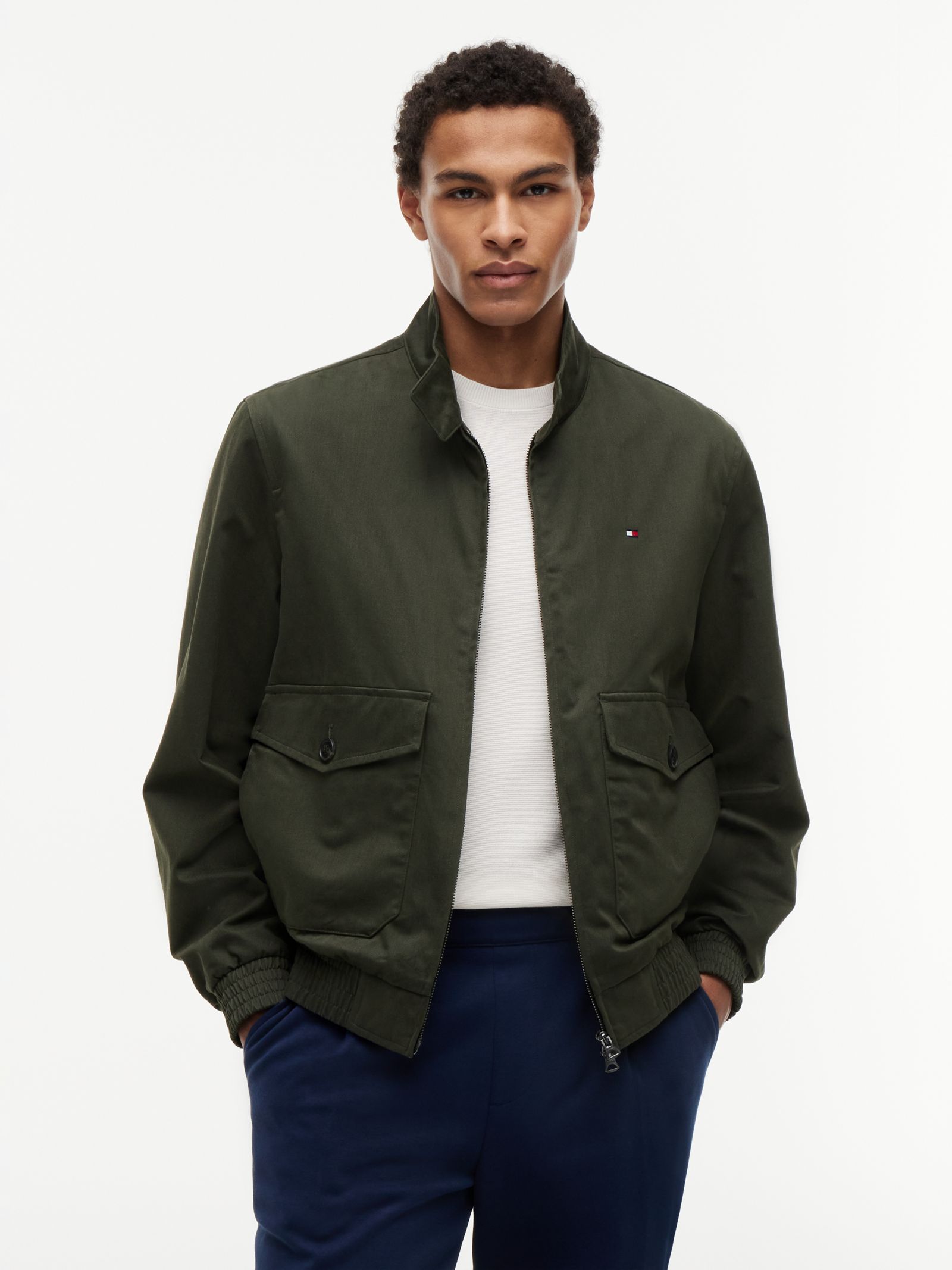 Tommy Hilfiger Harrington jack met rits en logopatch