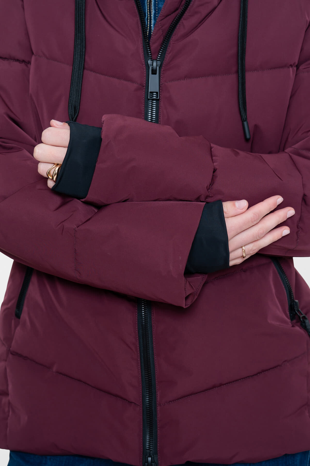 Geisha Gewatteerde Jas Bordeaux Rood dames