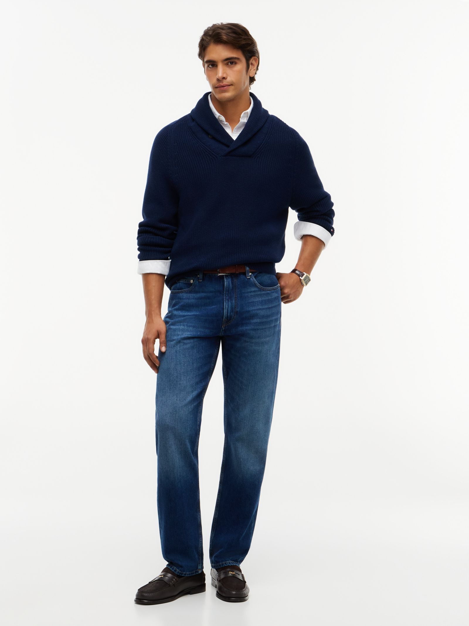Tommy Hilfiger Dover Regular Straight Jeans met Whiskers in blauw