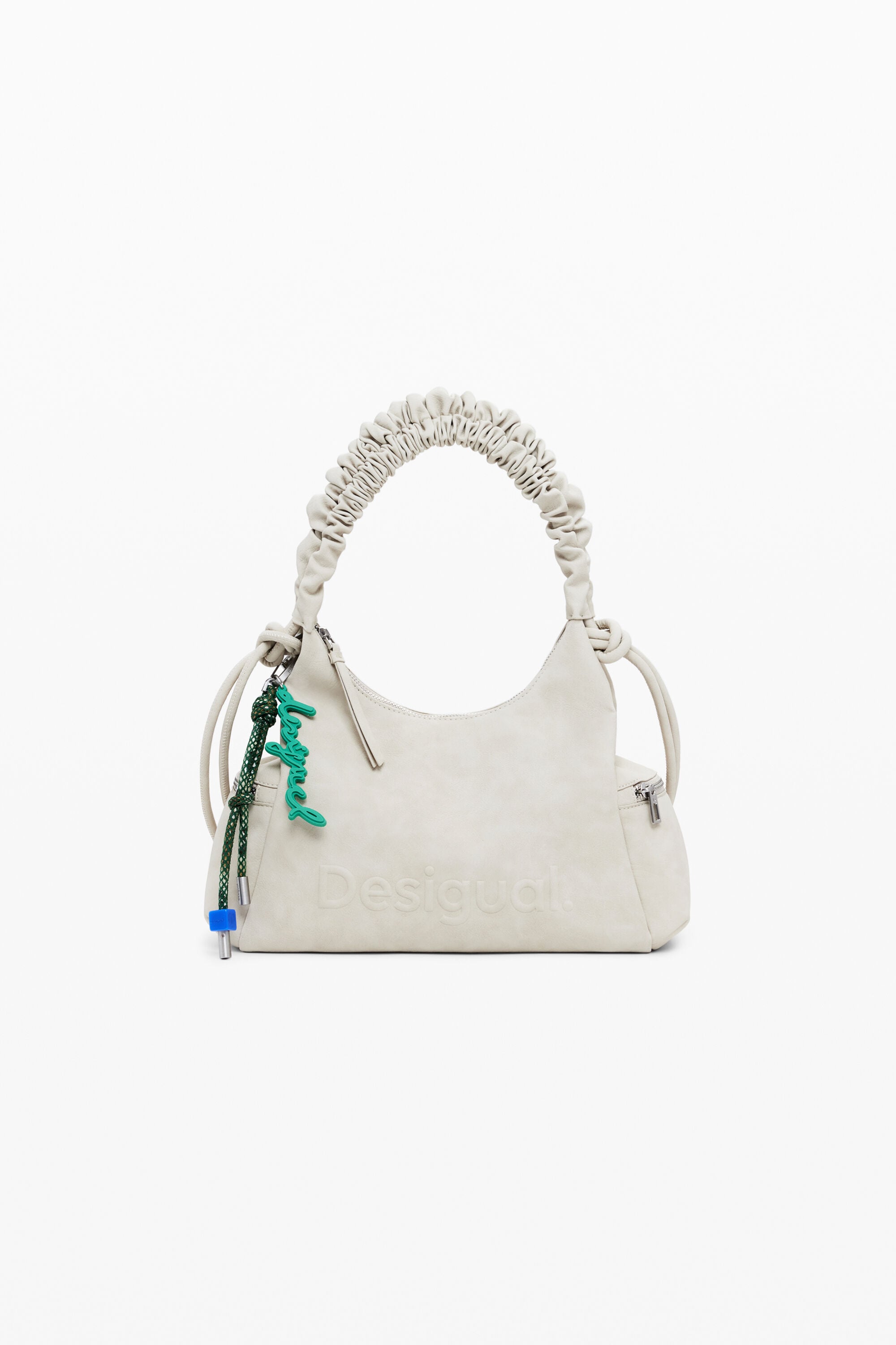 Desigual Middelgrote tas met 3D-logo en geplooide handgreep