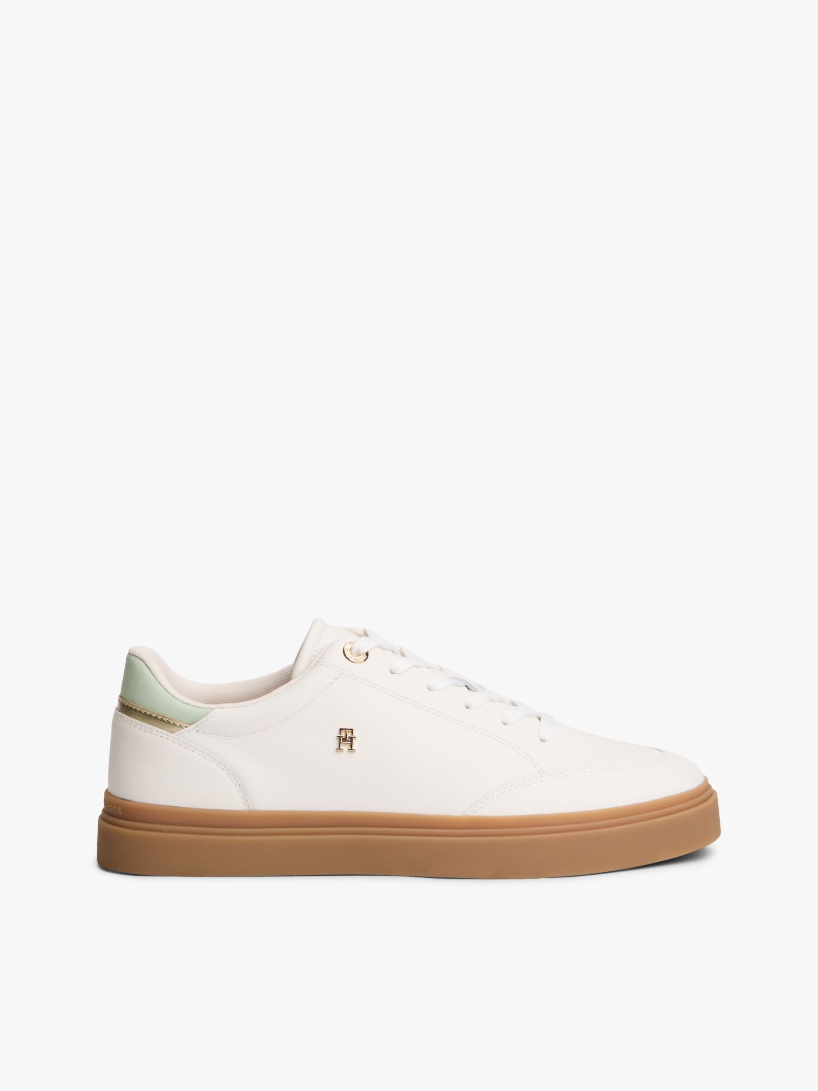 Tommy Hilfiger TH Monogram leren sneaker in wit