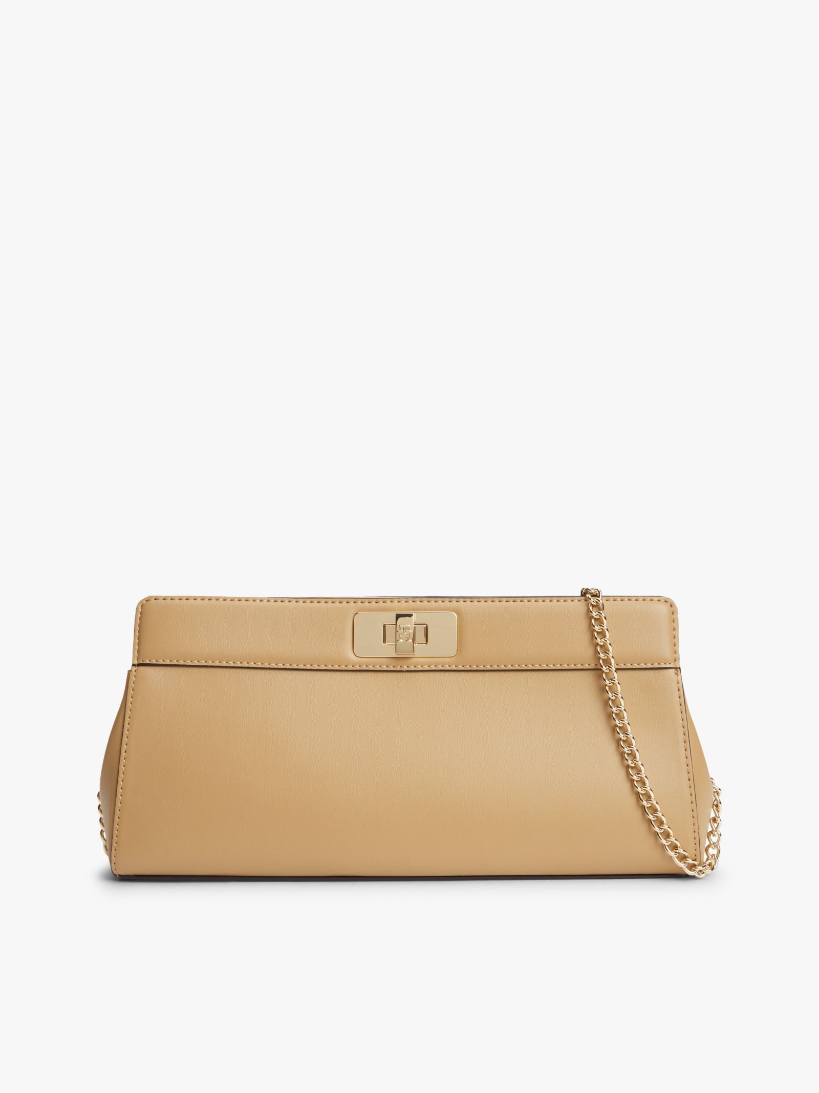 Tommy Hilfiger TH Modern Clutch Mert Ketting en TH Monogram in beige