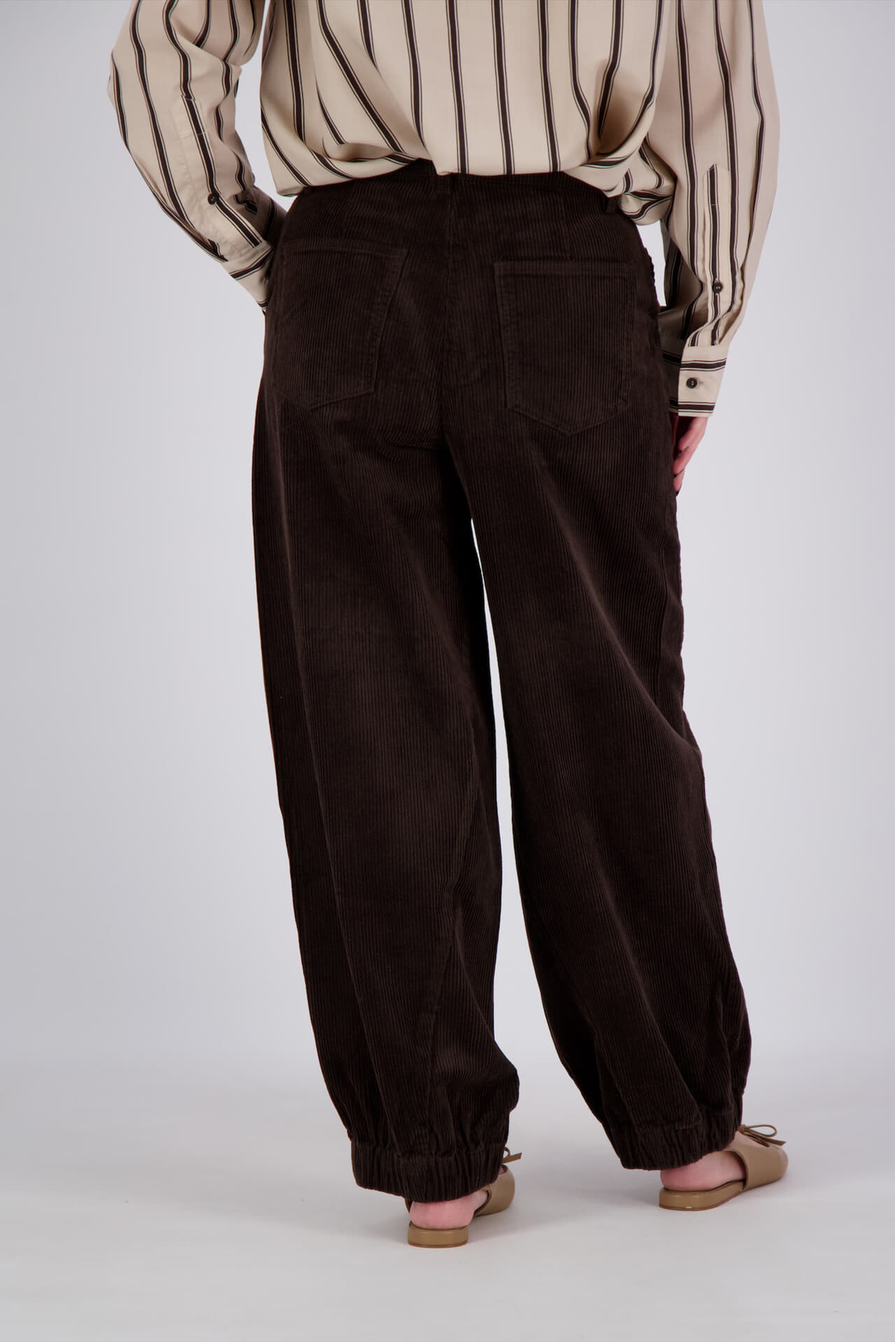 With Black Broek Belini Cord Barrel Bruin dames