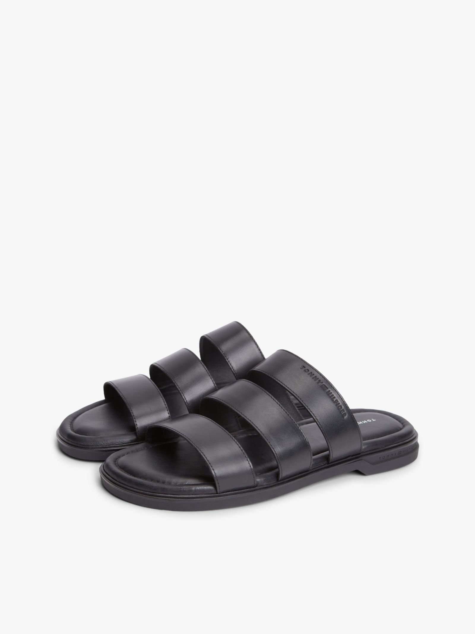 Tommy Hilfiger Sandaal van leer met reliëflogo