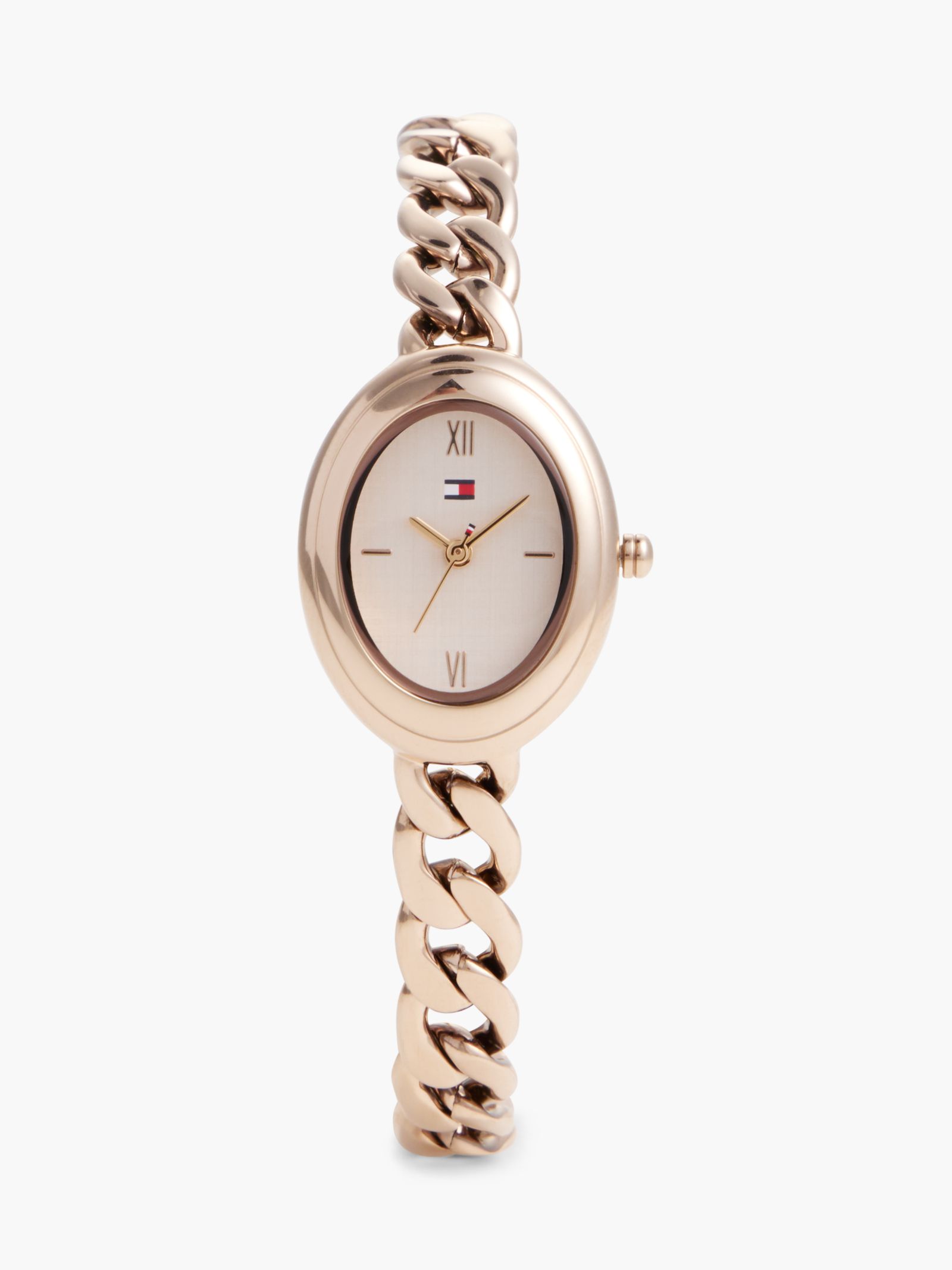 Tommy Hilfiger Roséverguld horloge met ovale wijzerplaat