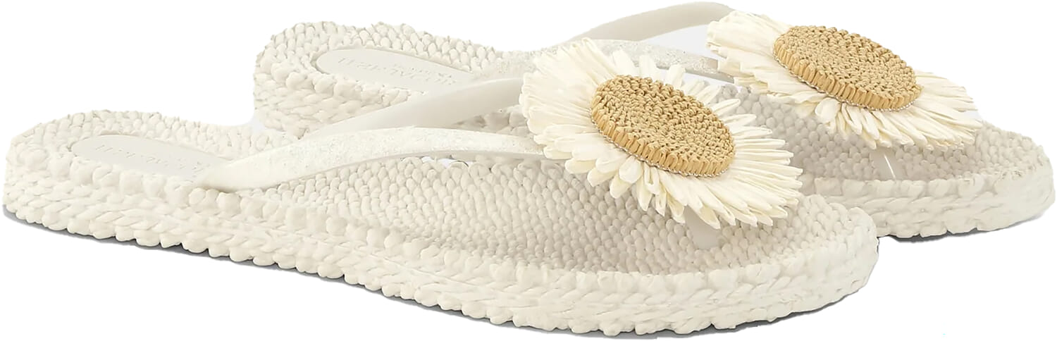 Ilse Jacobsen Slippers Cheerful with flower Off White dames