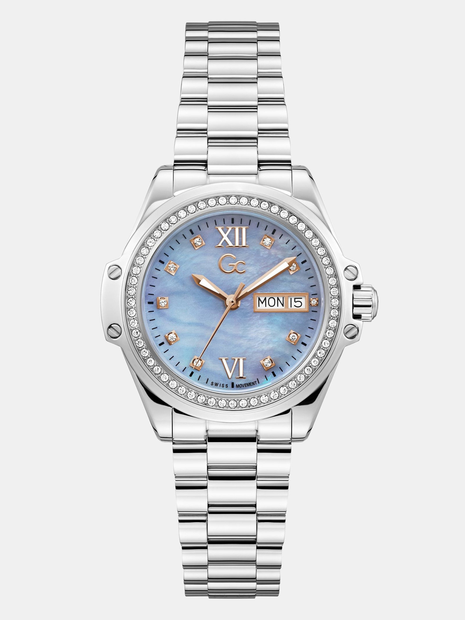 Guess Gc Analoog Horloge Van Roestvrij Staal 34 Mm in zilver