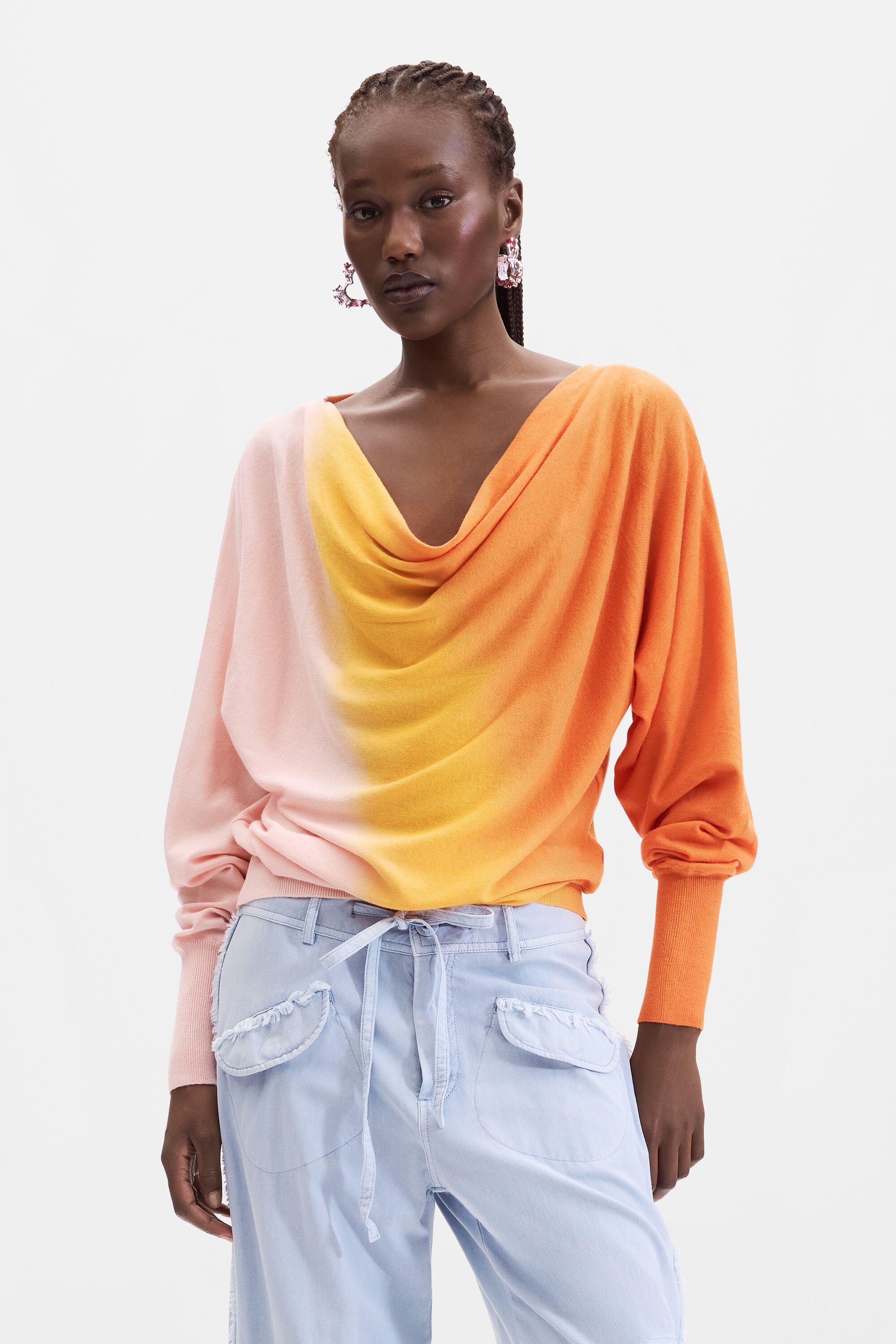 Desigual Fijngebreide trui in oranje