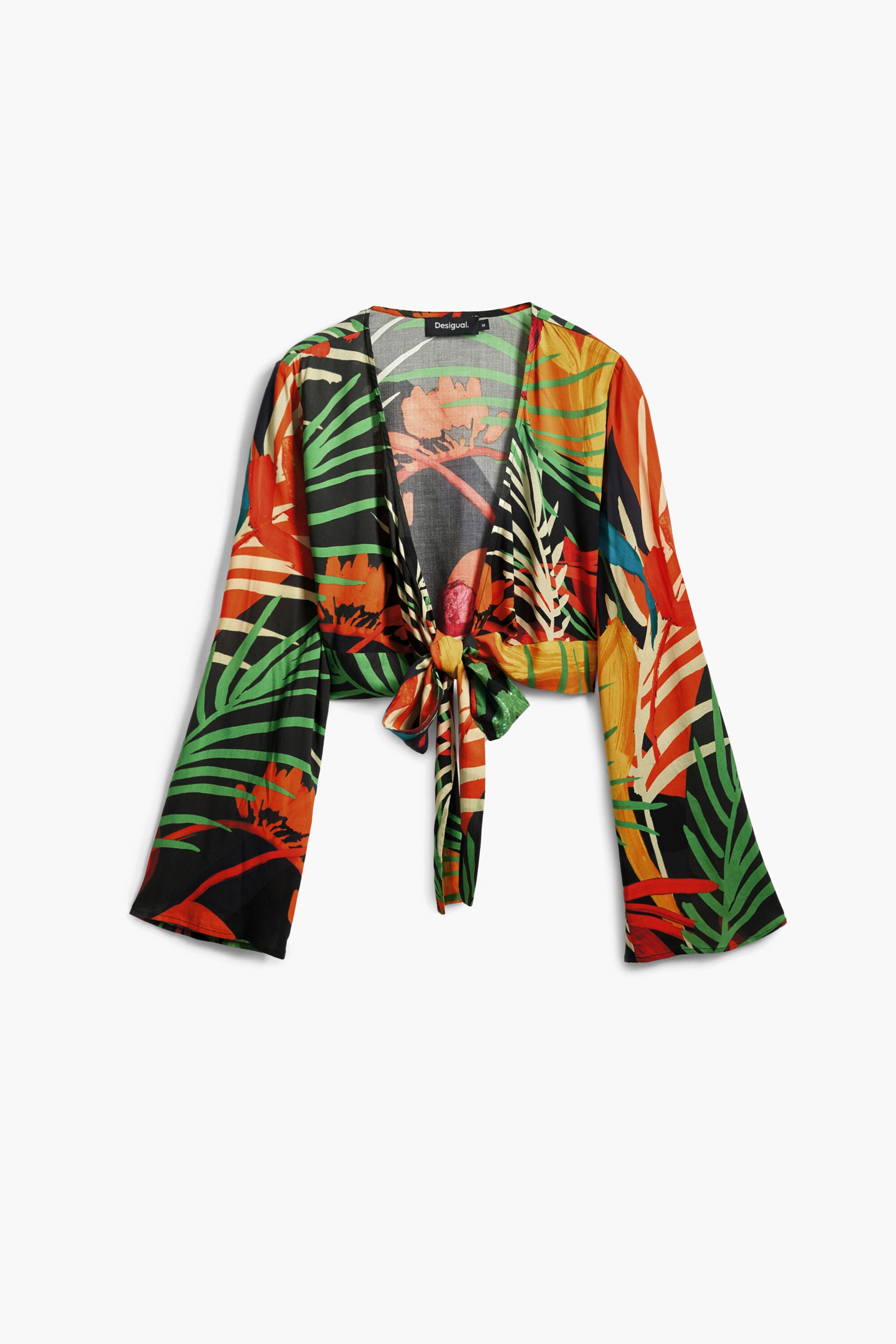 Desigual Tropische overslagtop in multicolor