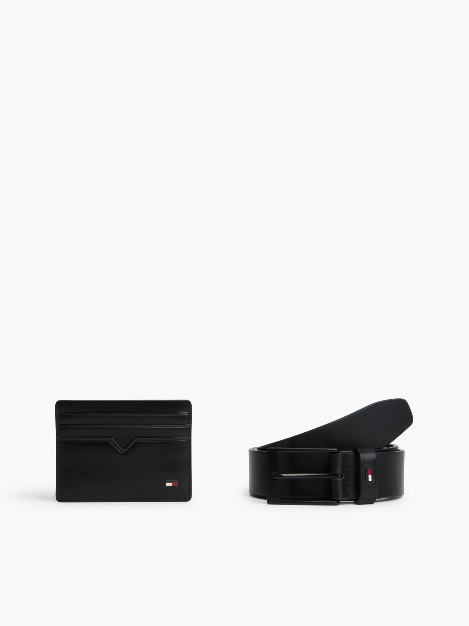 Tommy Hilfiger Cadeauset met leren creditcardhouder en riem in zwart