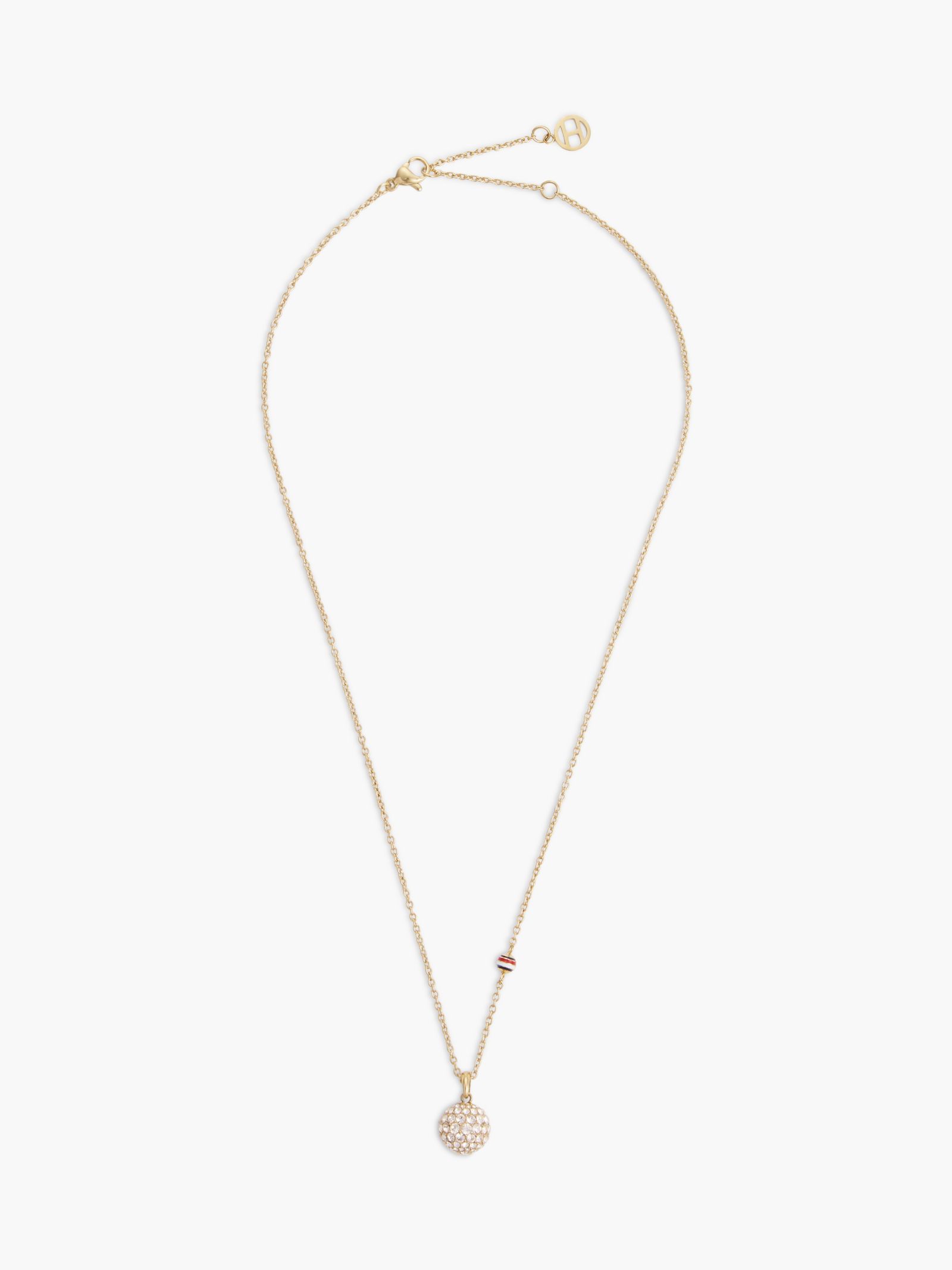 Tommy Hilfiger schakelketting van verguld roestvrij staal met pavé kristallen