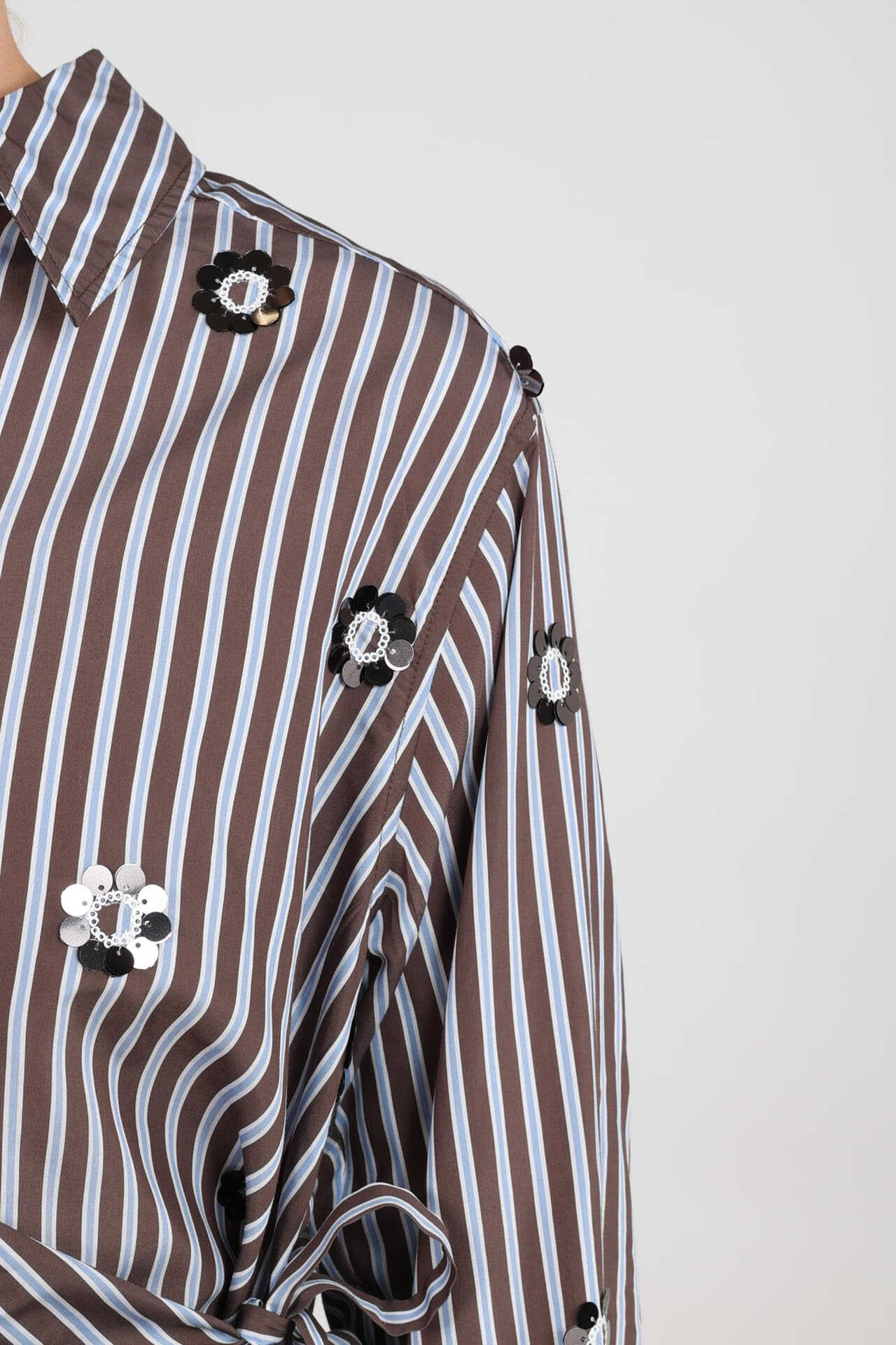 Nukus Blouse Amy Stripe Bruin dames