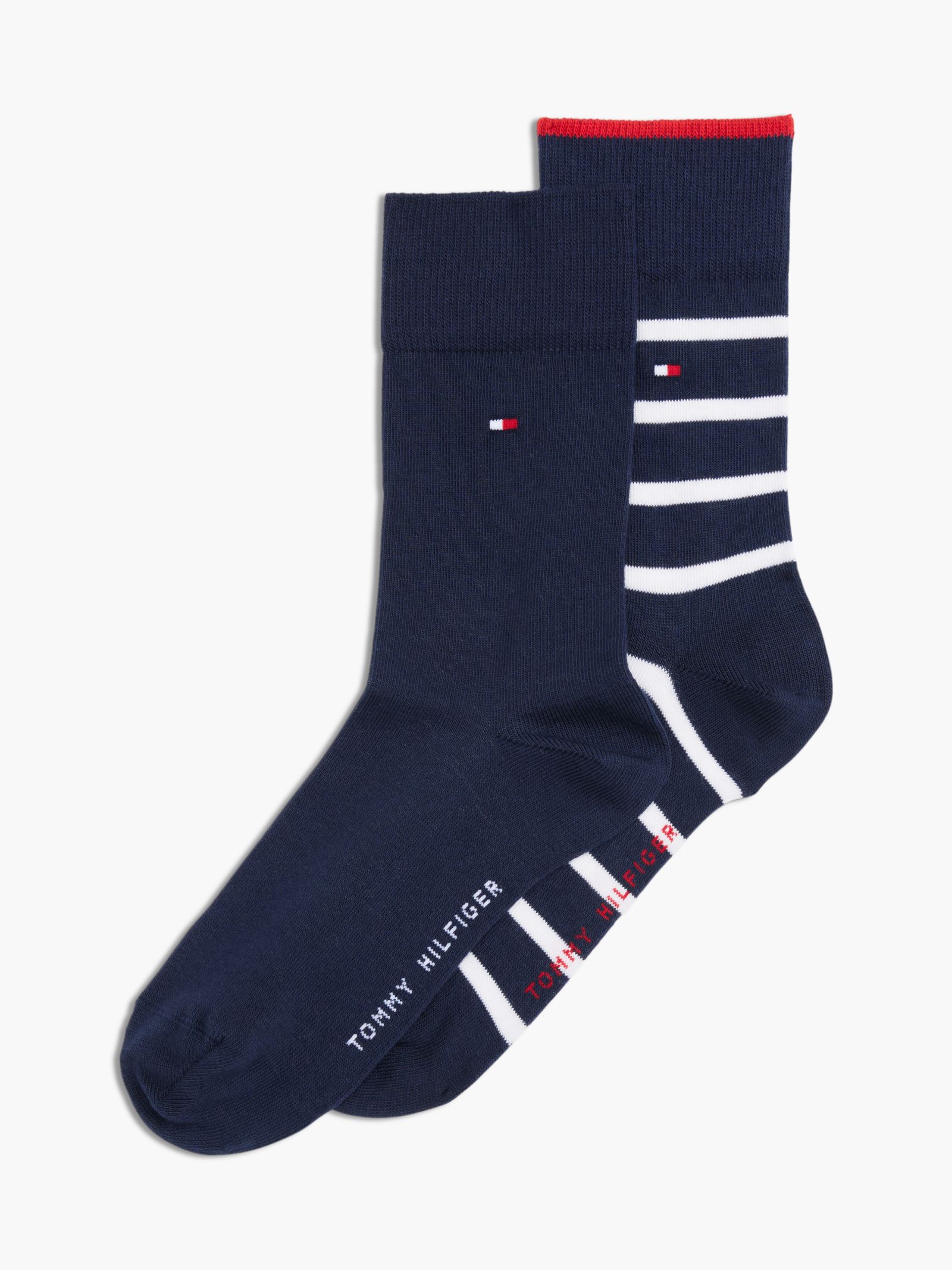 Tommy Hilfiger Set van 2 paar sokken met Bretonse streep in marine