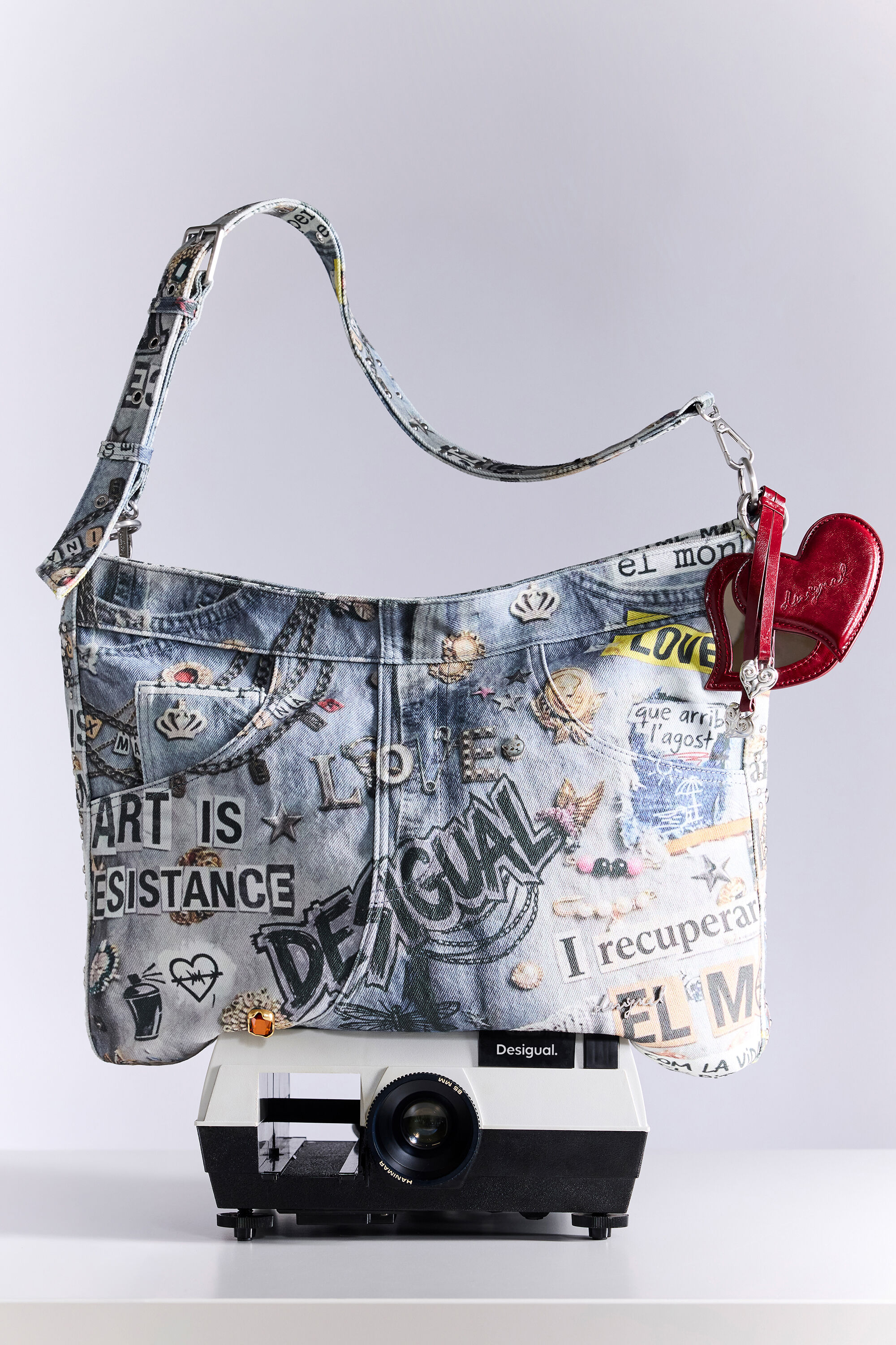 Desigual GROTE GEBORDUURDE TAS in blauw