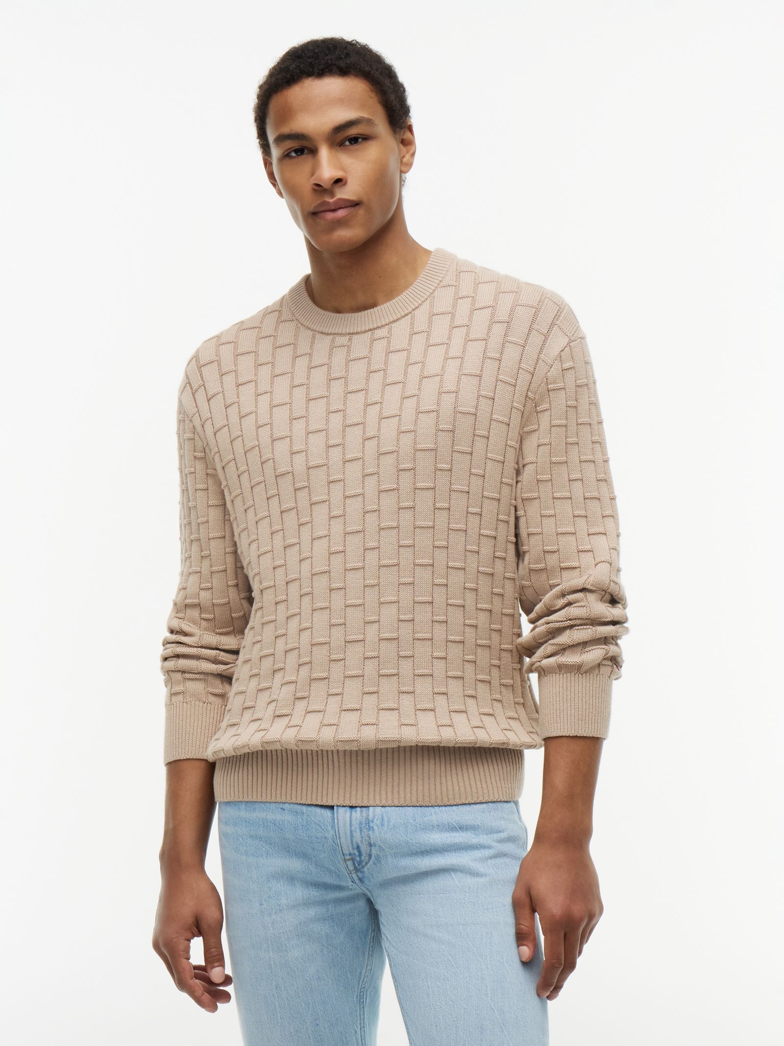 Tommy Hilfiger Relaxed fit trui met gemengde kabels