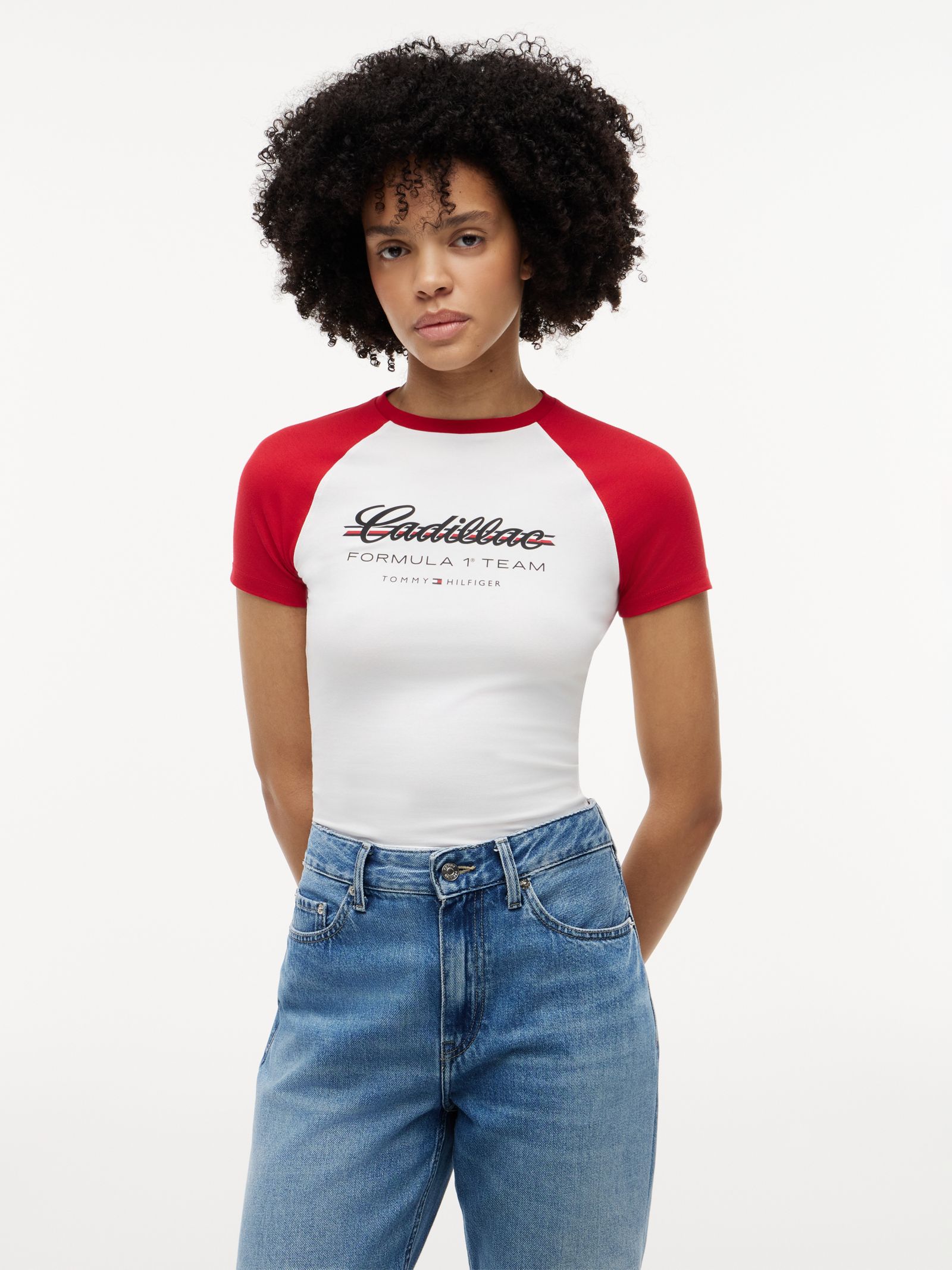 Tommy Hilfiger TH X Cadillac Formula 1® Team T-shirt met logo en raglanmouwen