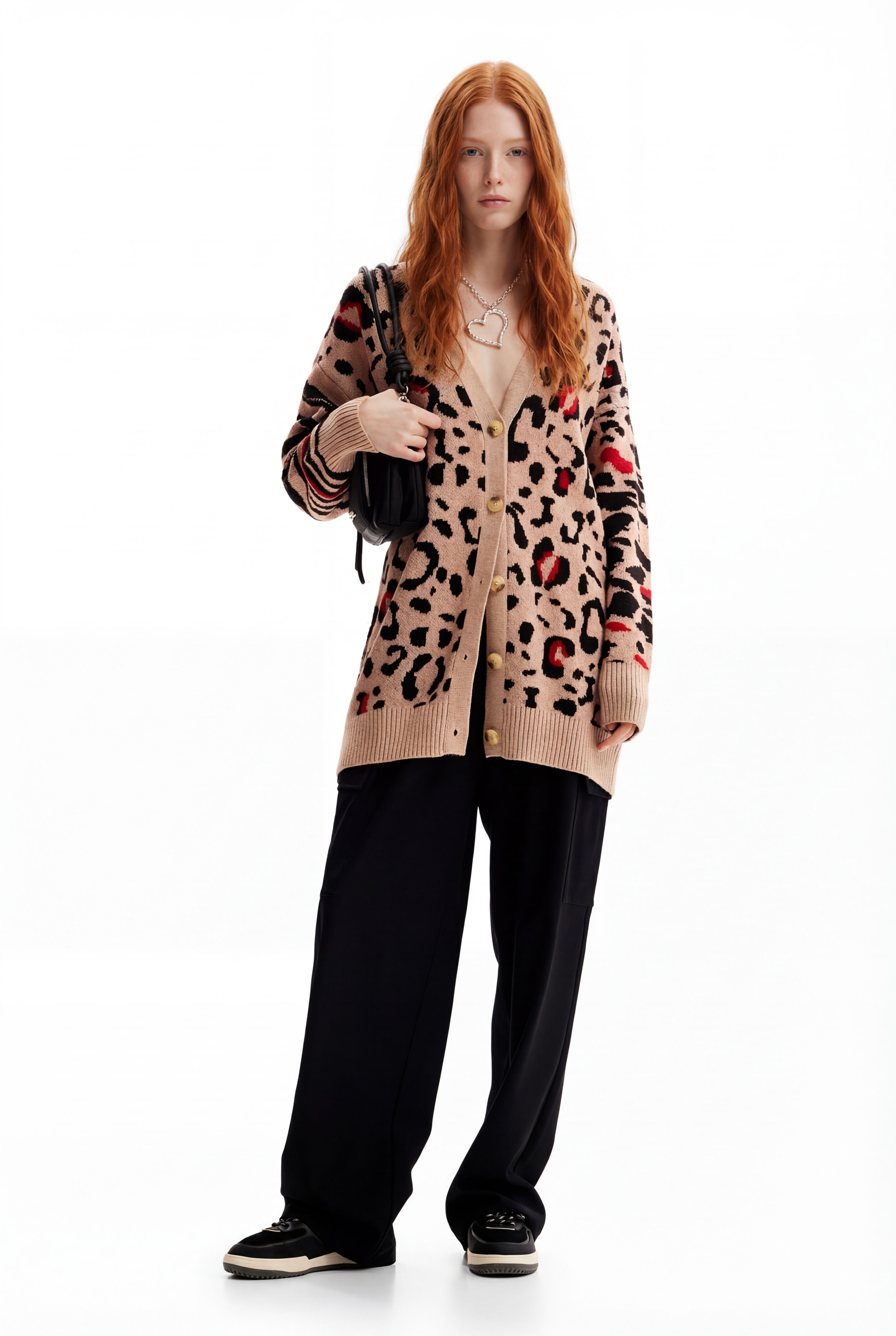 Desigual Oversized cardigan met luipaardprint