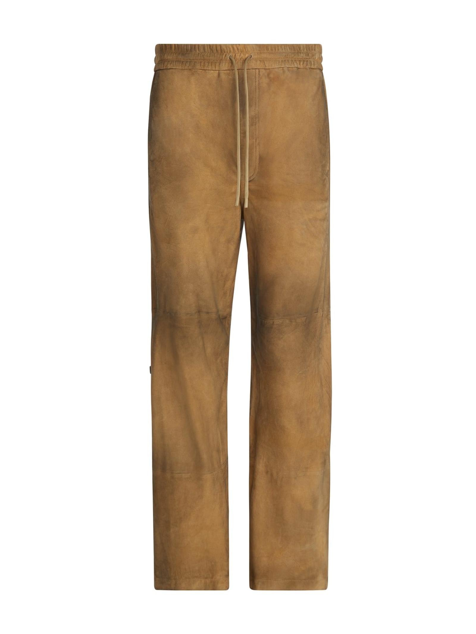 Guess Leren Regular Broek in bruin
