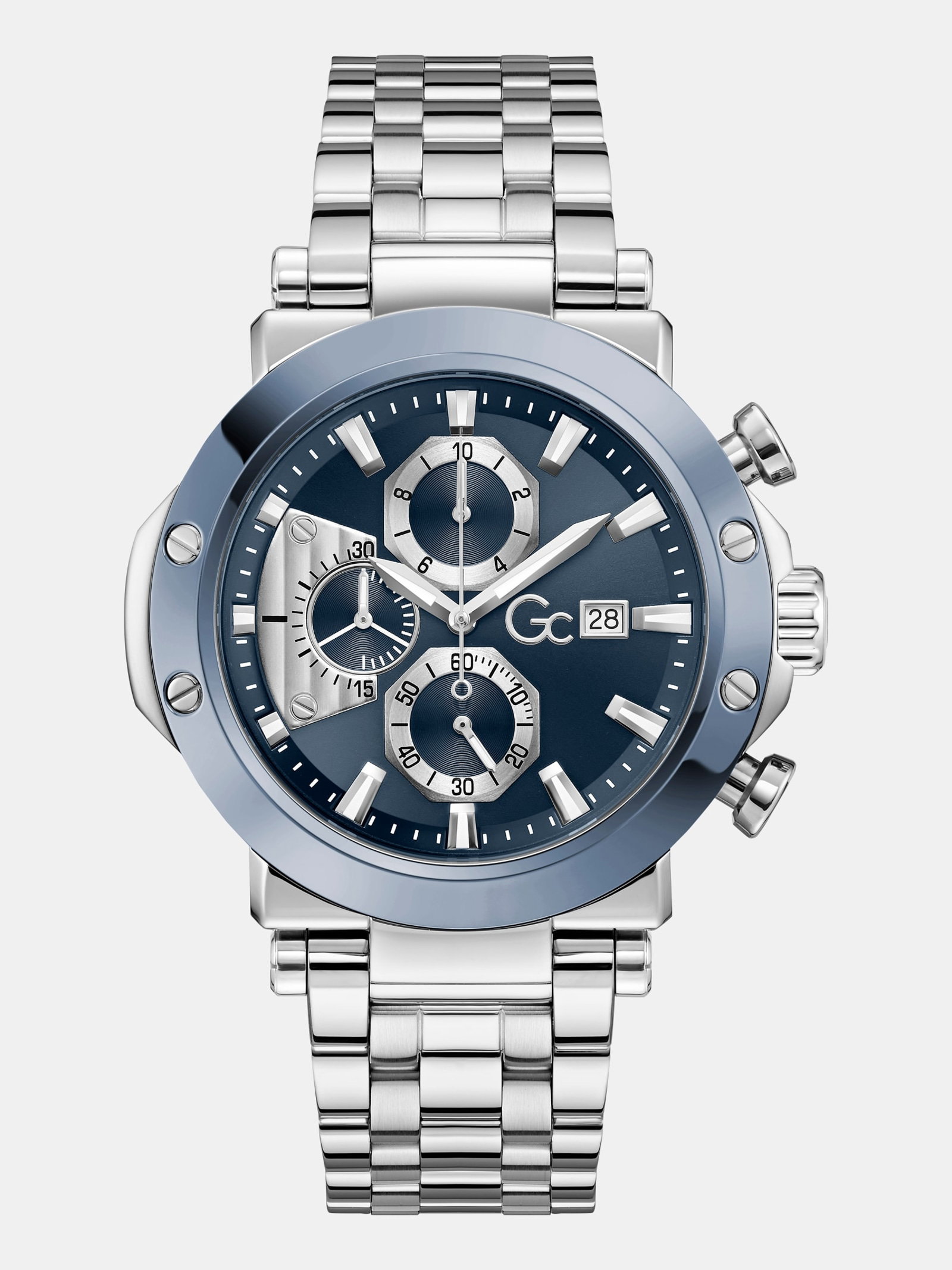 Guess Gc Rvs Multifunctionele Horloge 44 Mm in zilver