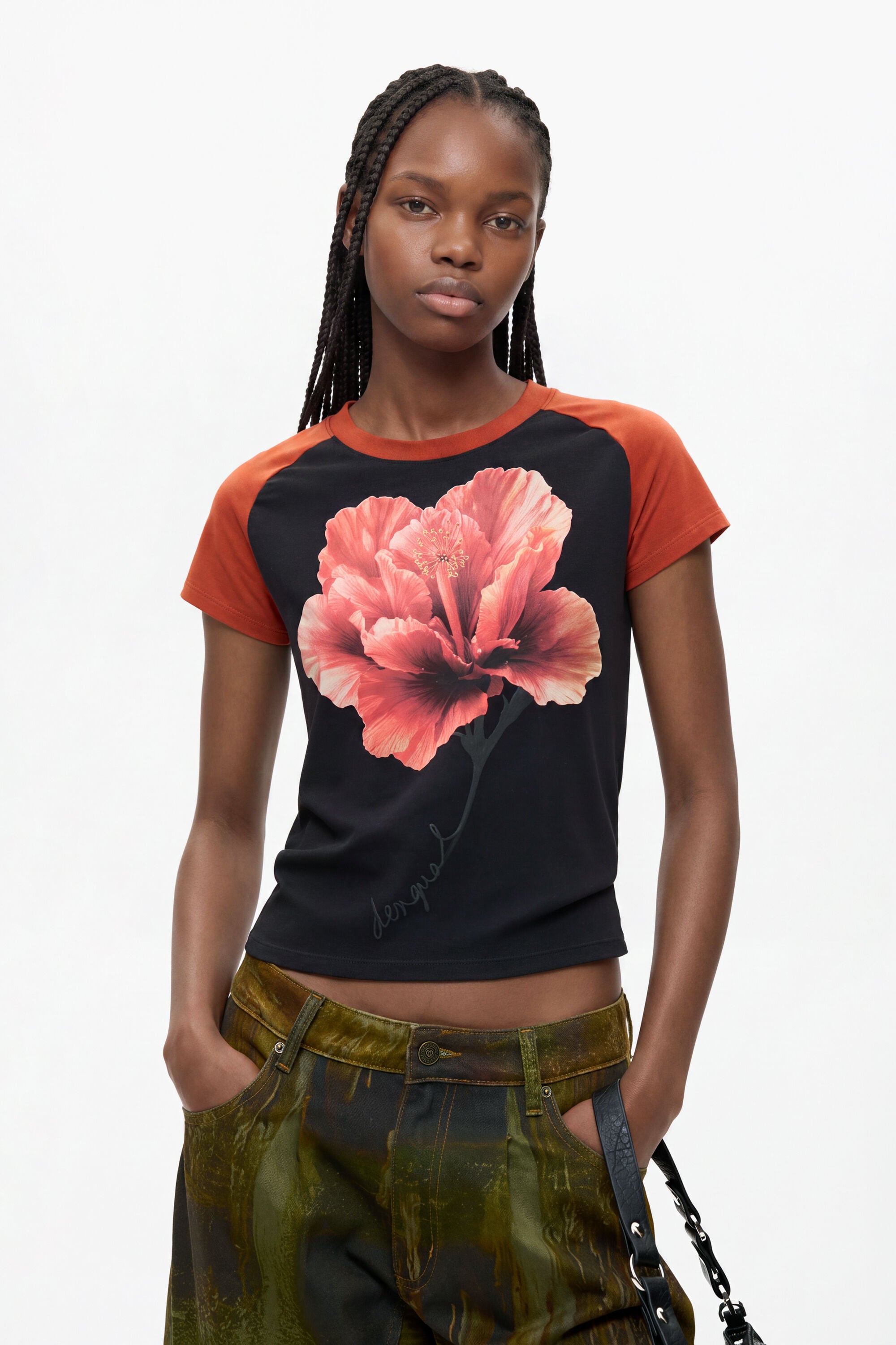 Desigual T-shirt met korte mouwen met print in zwart