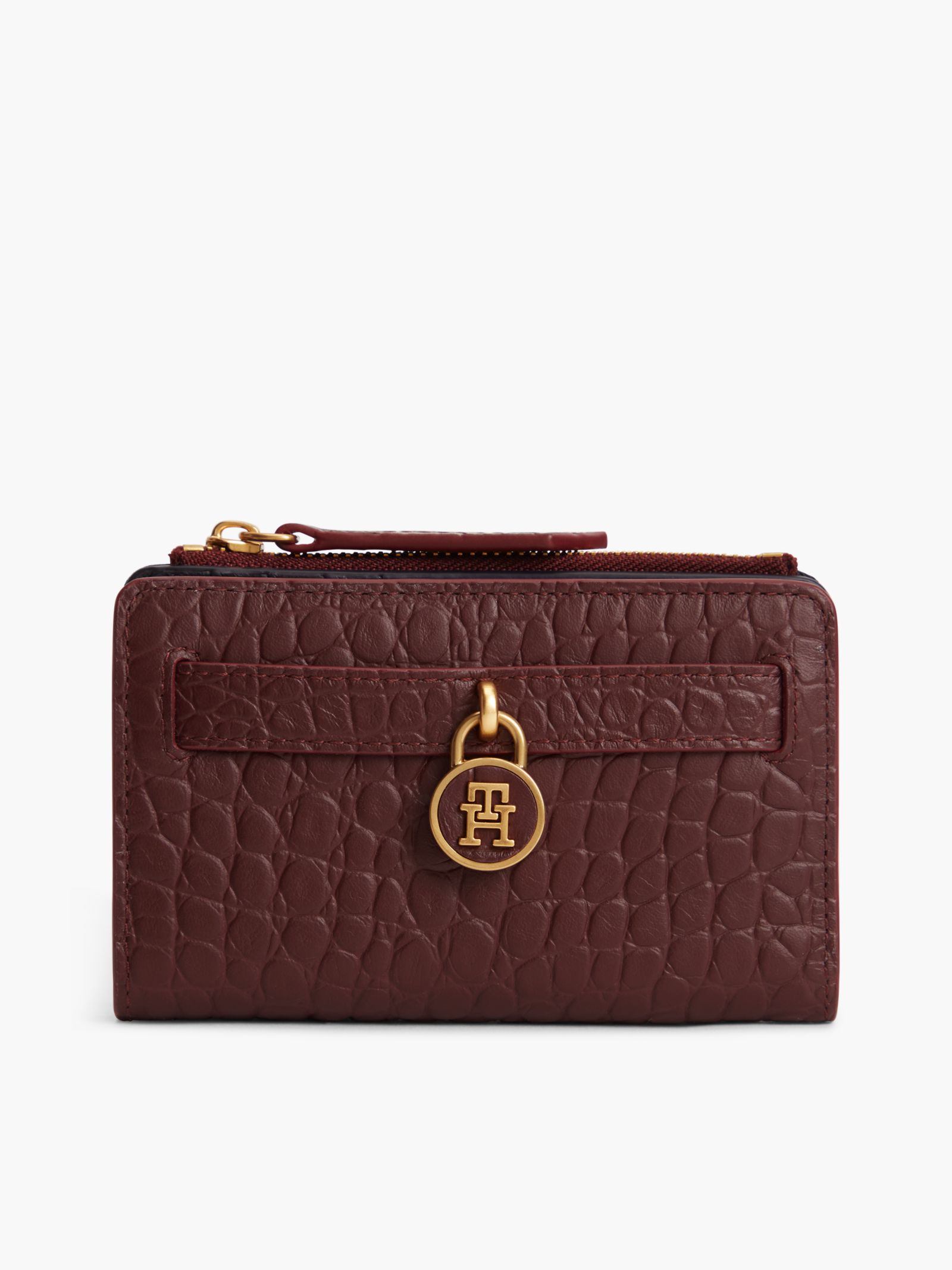 Tommy Hilfiger The American Icon leren croco bifold portemonnee in rood