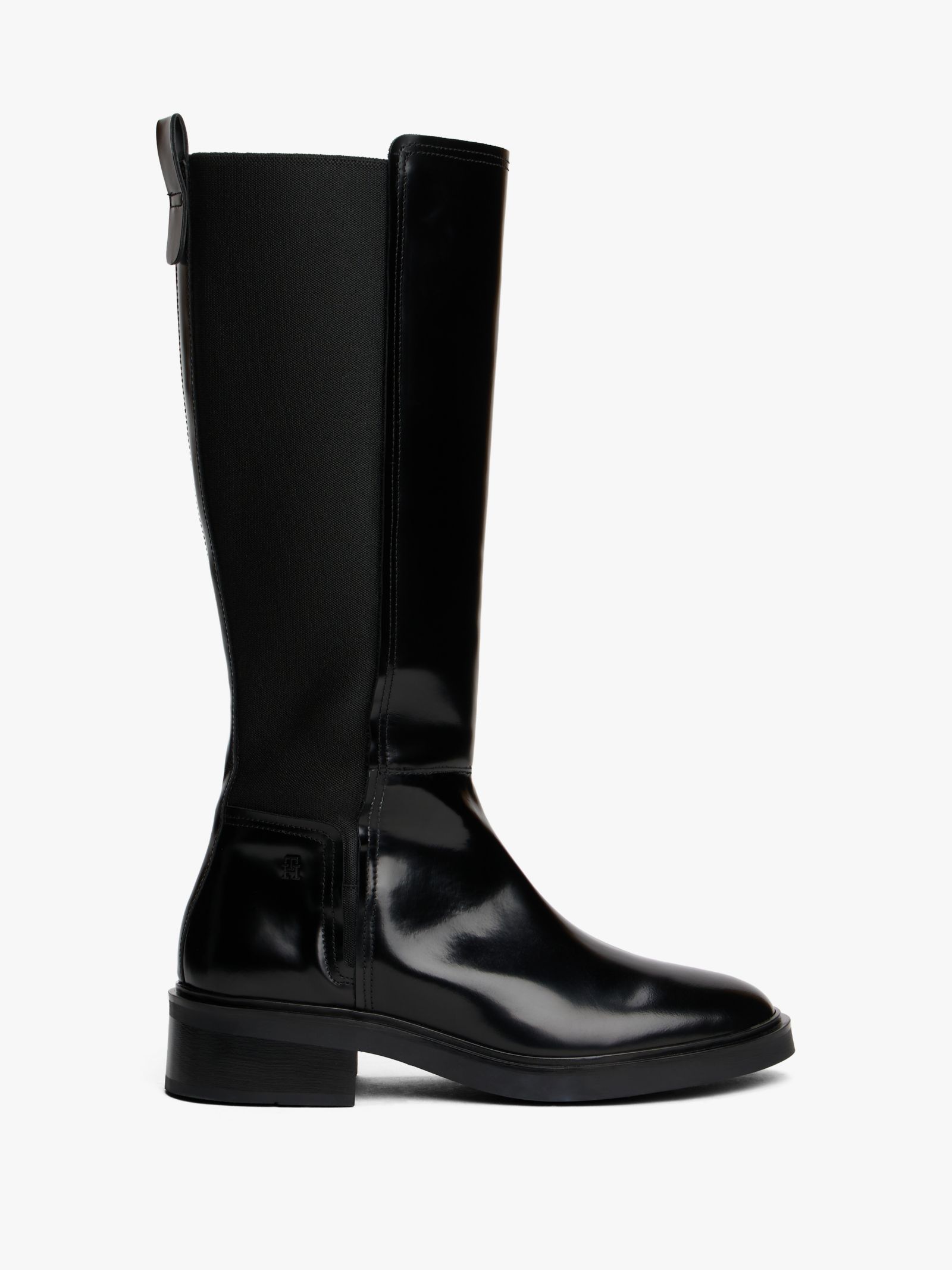Tommy Hilfiger Leren overknee laars met vierkante neus