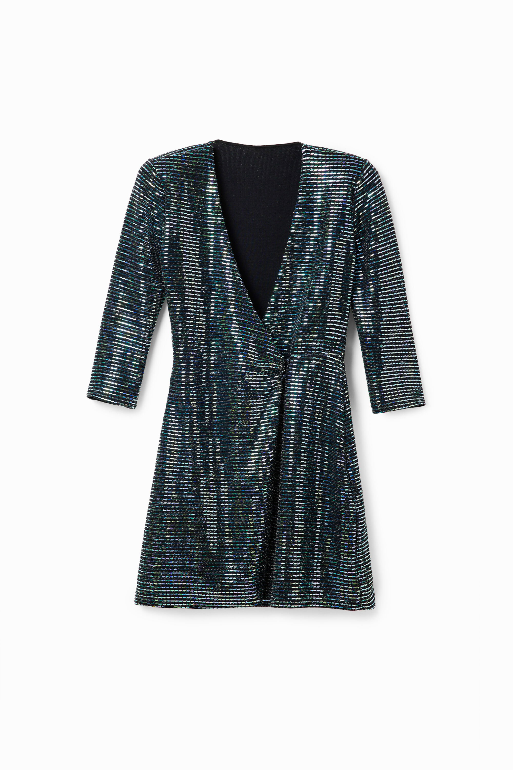 Desigual Korte jurk met overslag en pailletten