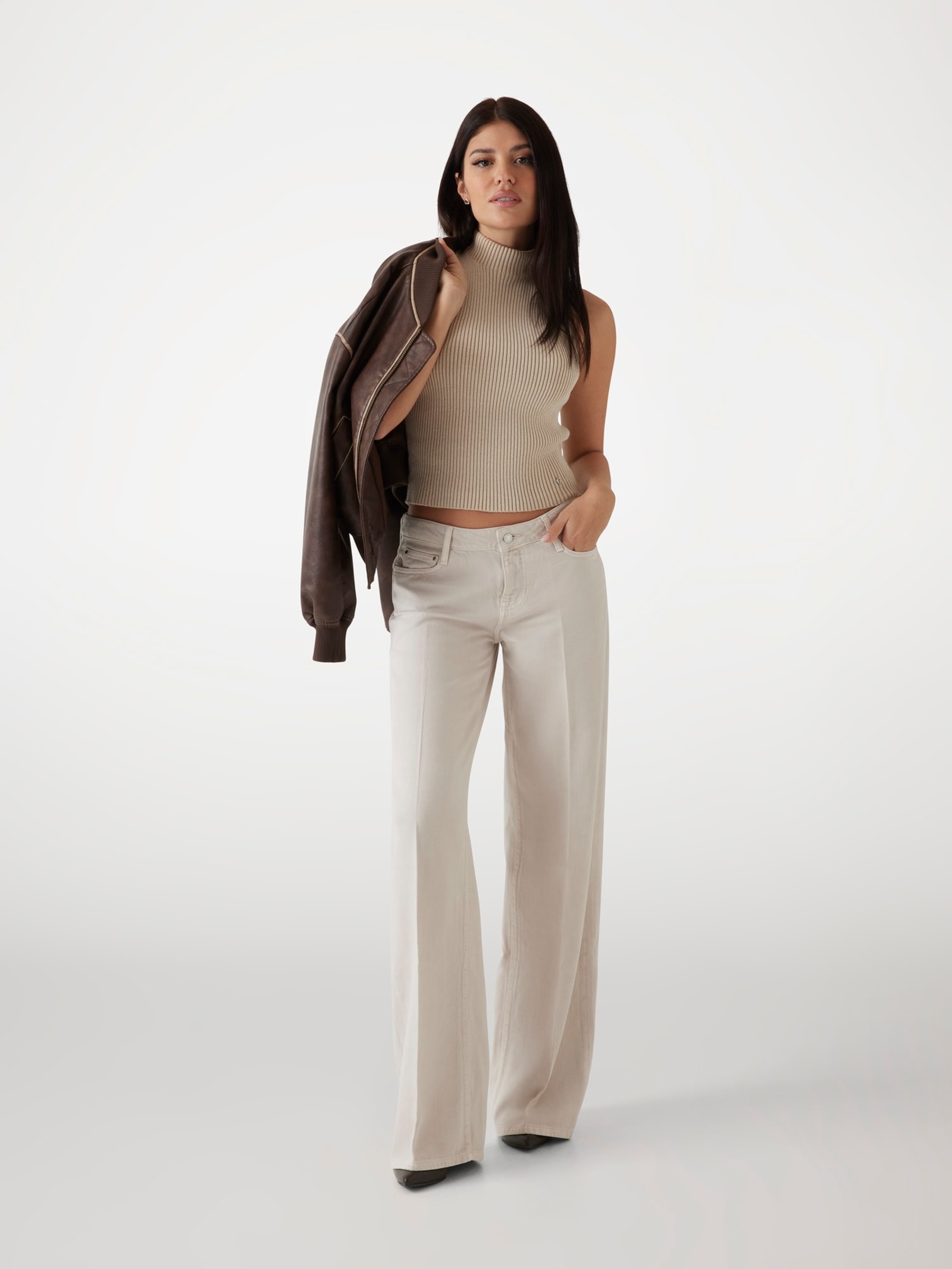Guess Sexy Palazzo Broek in beige
