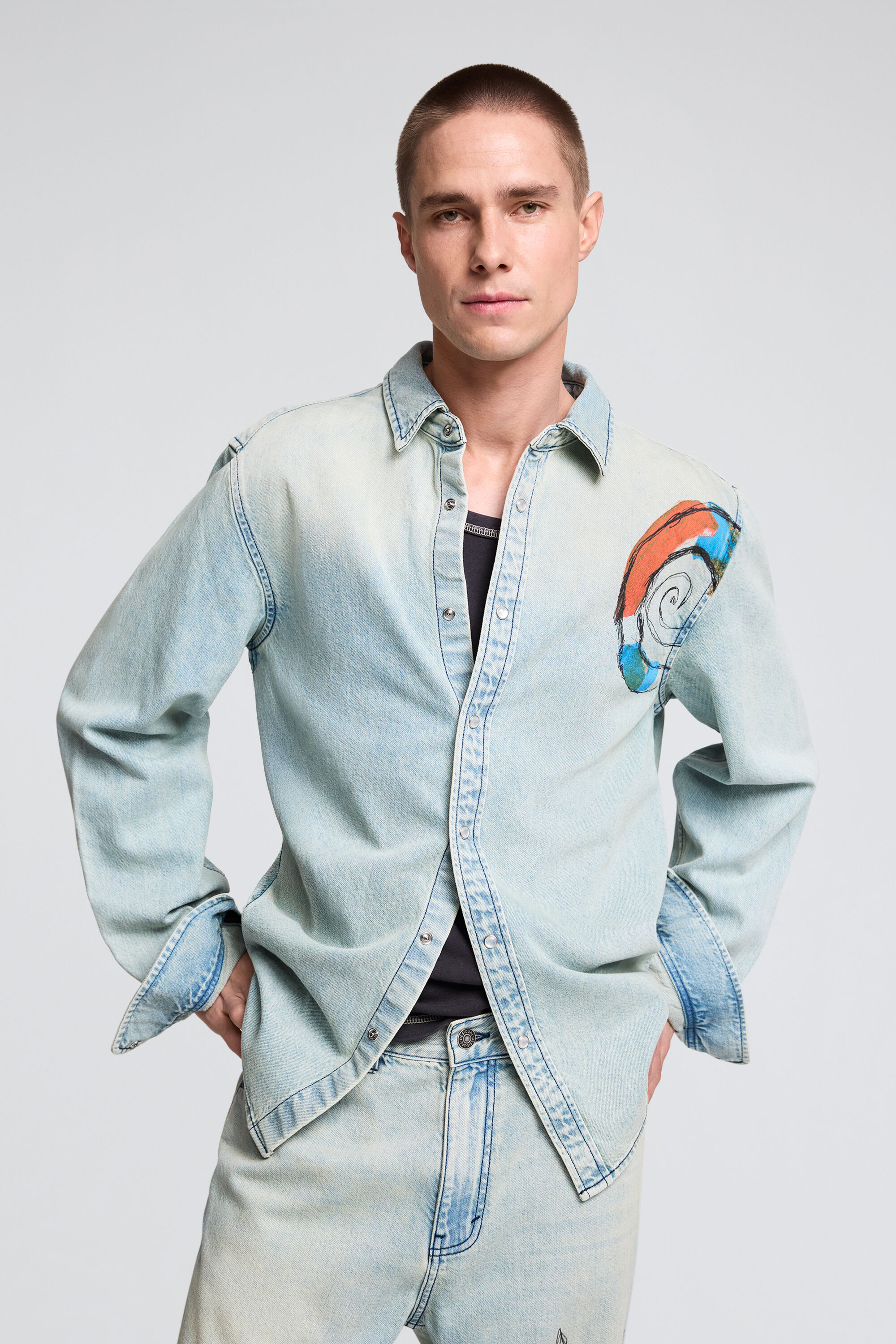Desigual Geborduurd spijkershirt