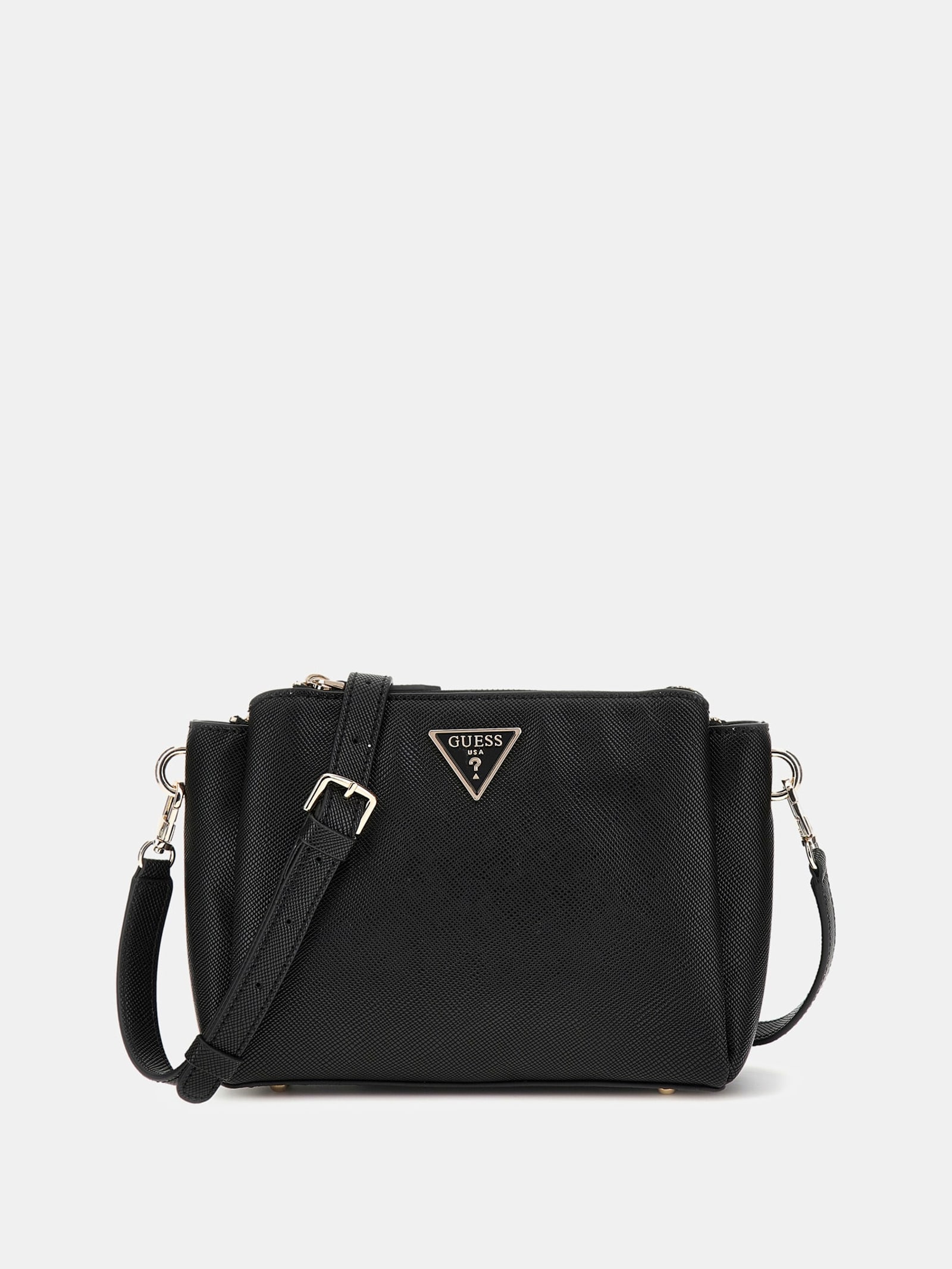 Guess Schoudertas Noelle Saffiano in zwart