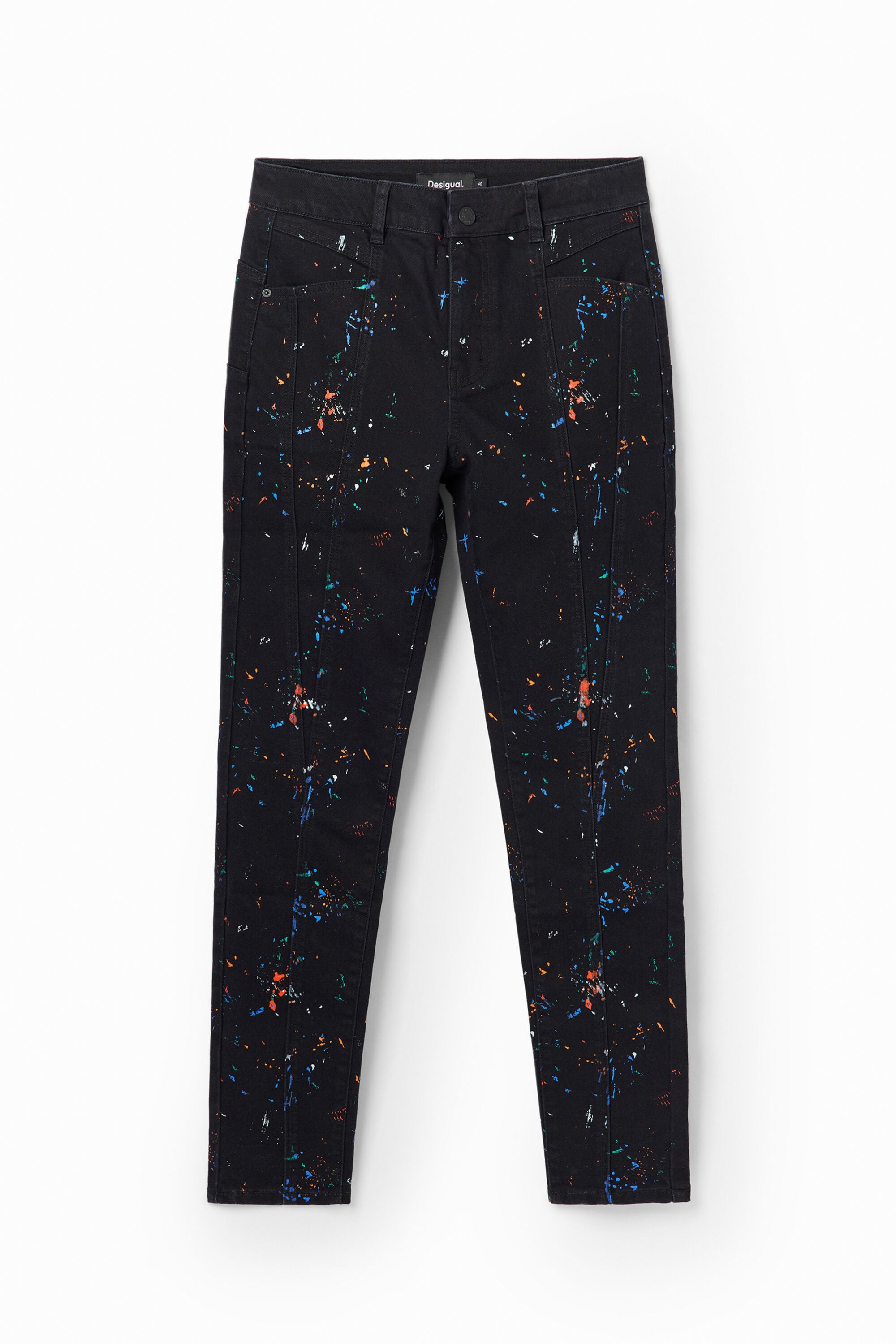 Desigual Push-up skinny jeans met verfprint