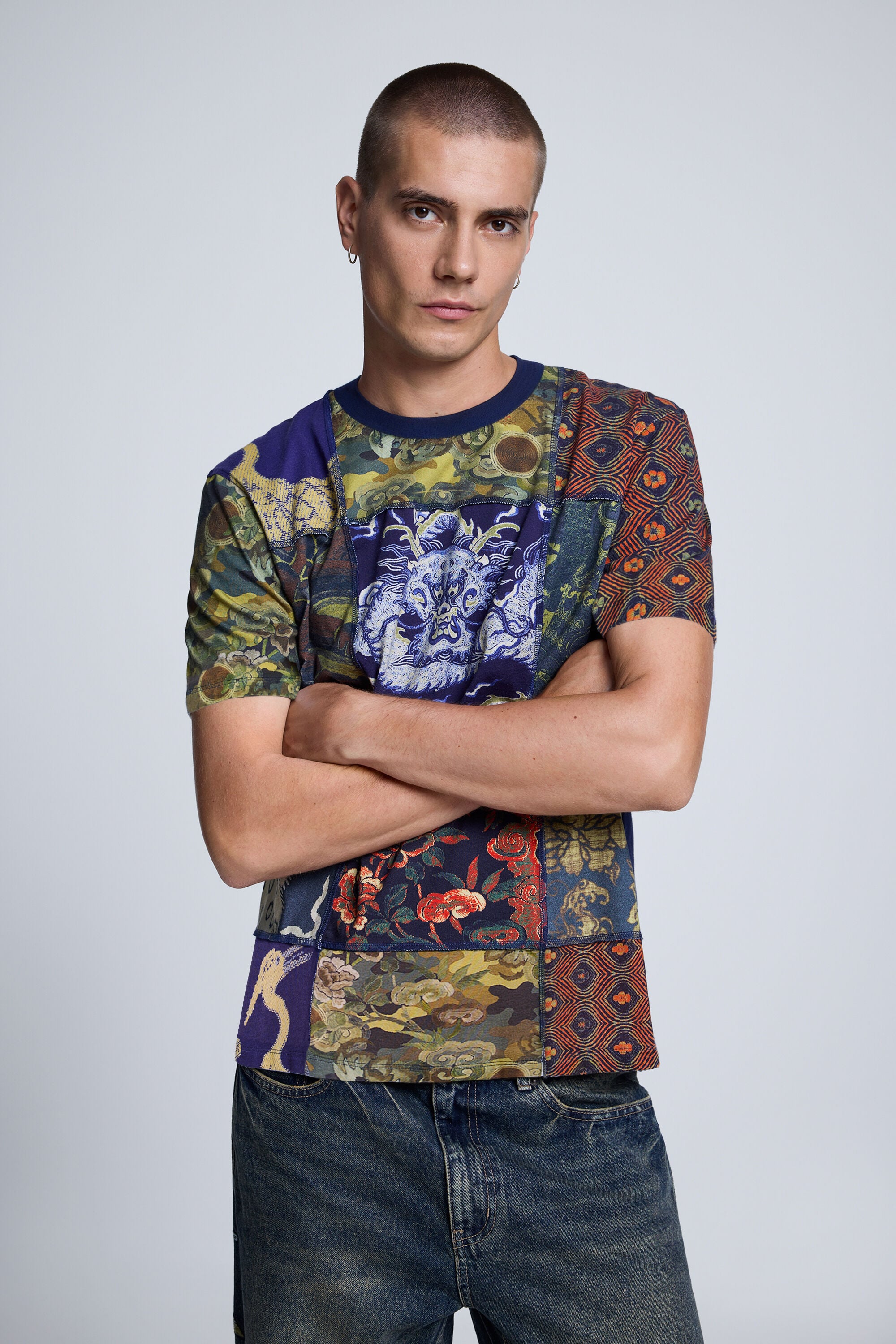 Desigual Patchwork T-shirt met print