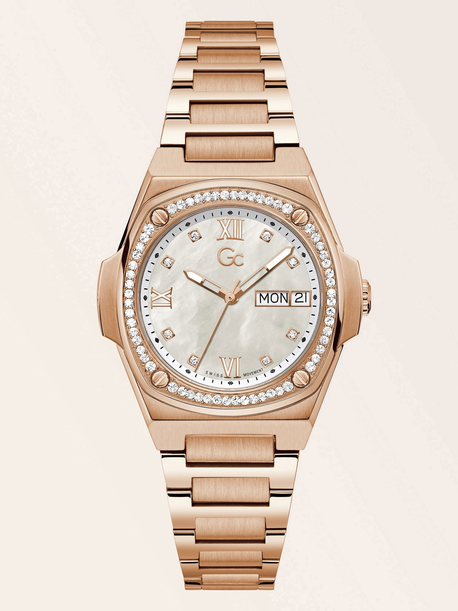 Guess Analoog Horloge Gc Kristallen in goud
