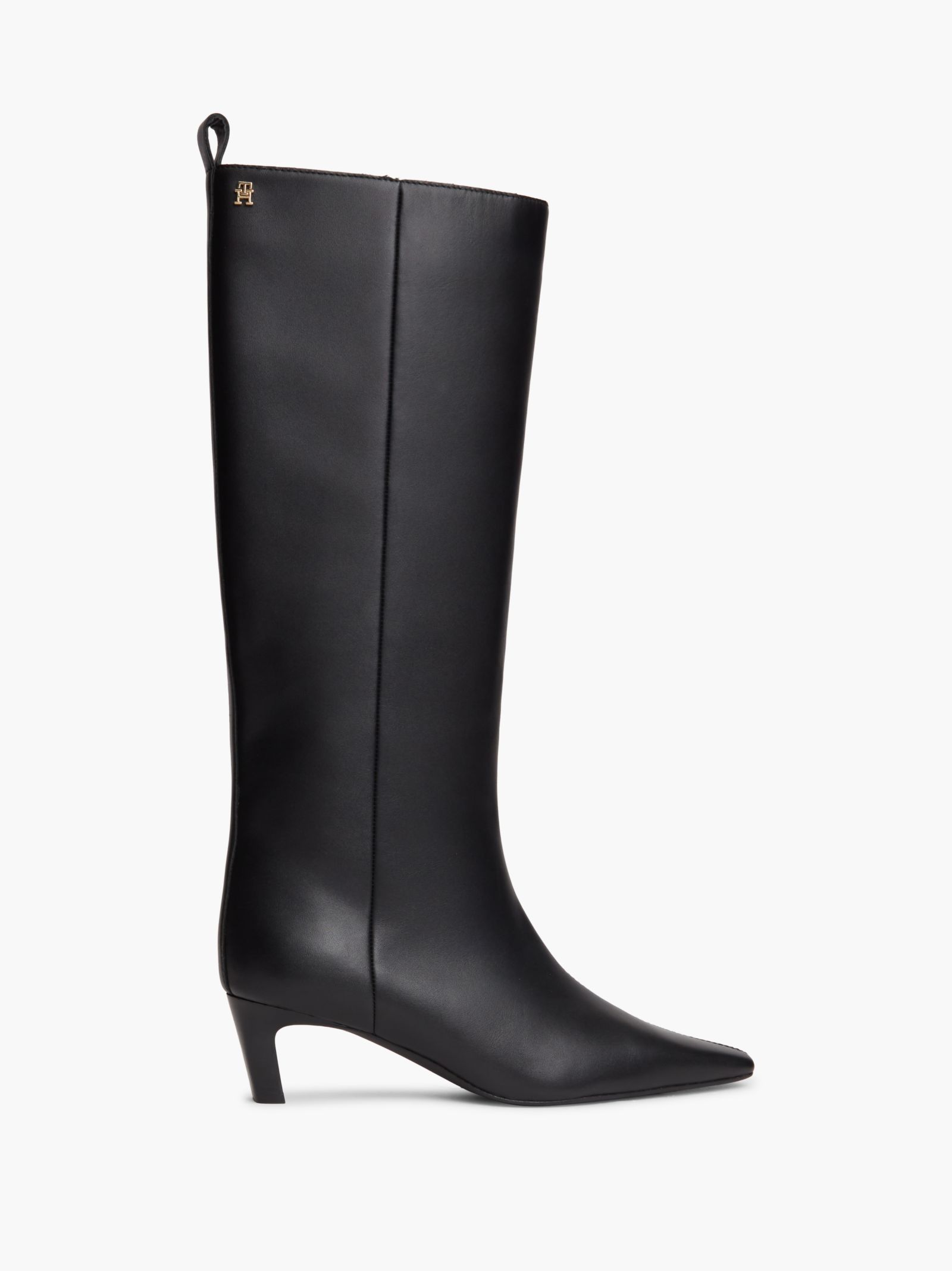 Tommy Hilfiger Leren overknee laarzen met kittenhak