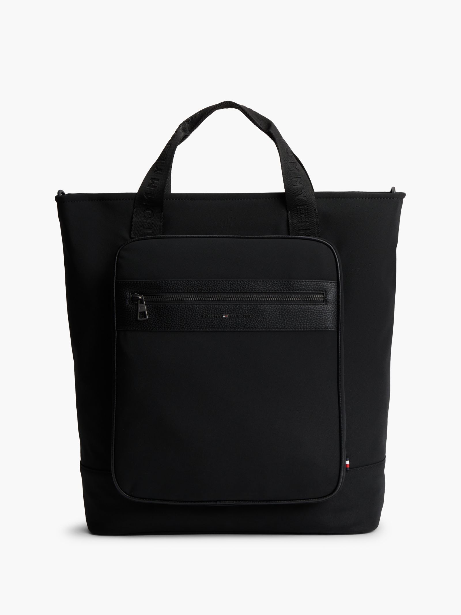 Tommy Hilfiger Crossbody shopper van textiel in zwart