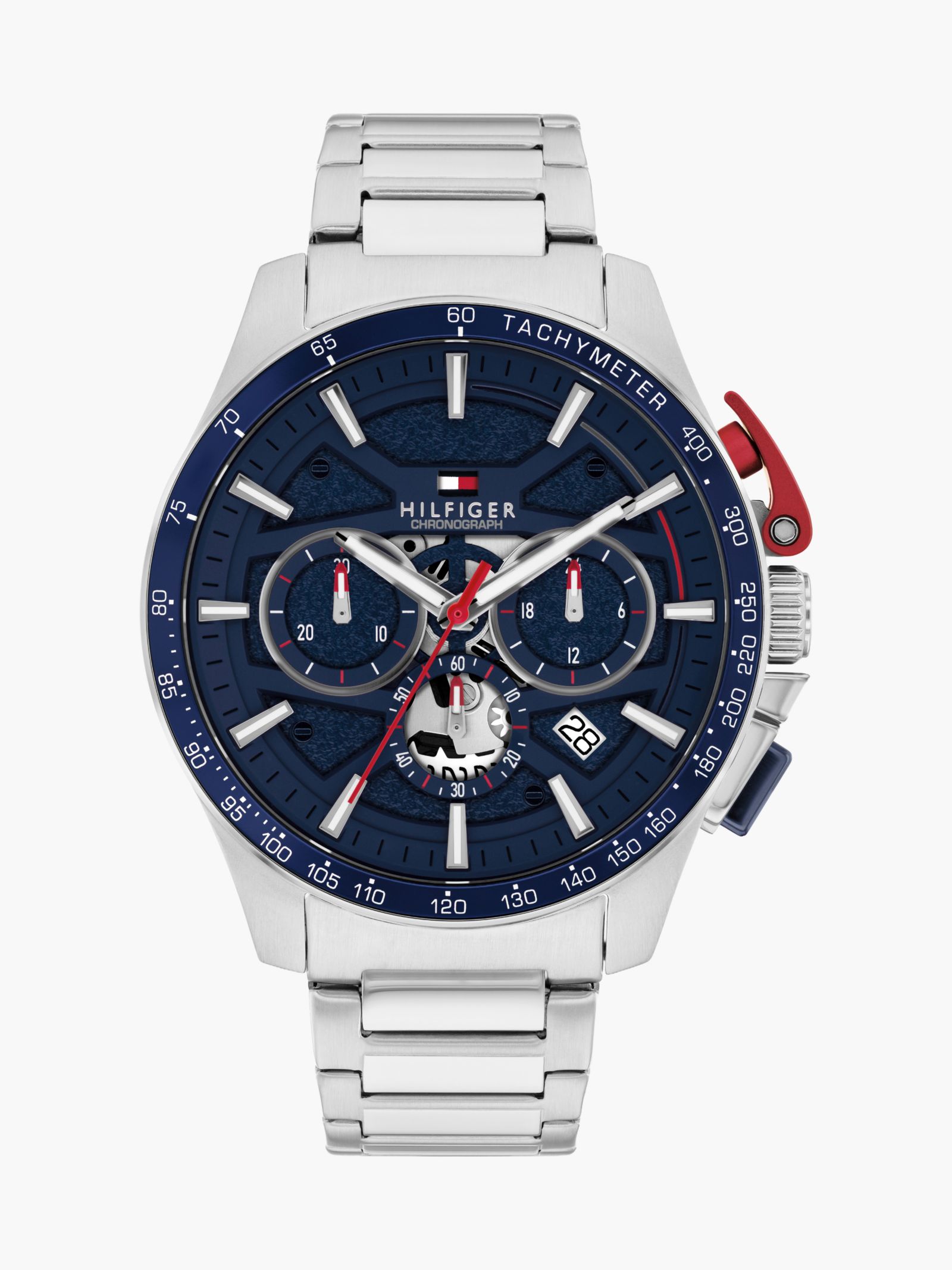 Tommy Hilfiger Chronograafhorloge van roestvrij staal met blauwe wijzerplaat