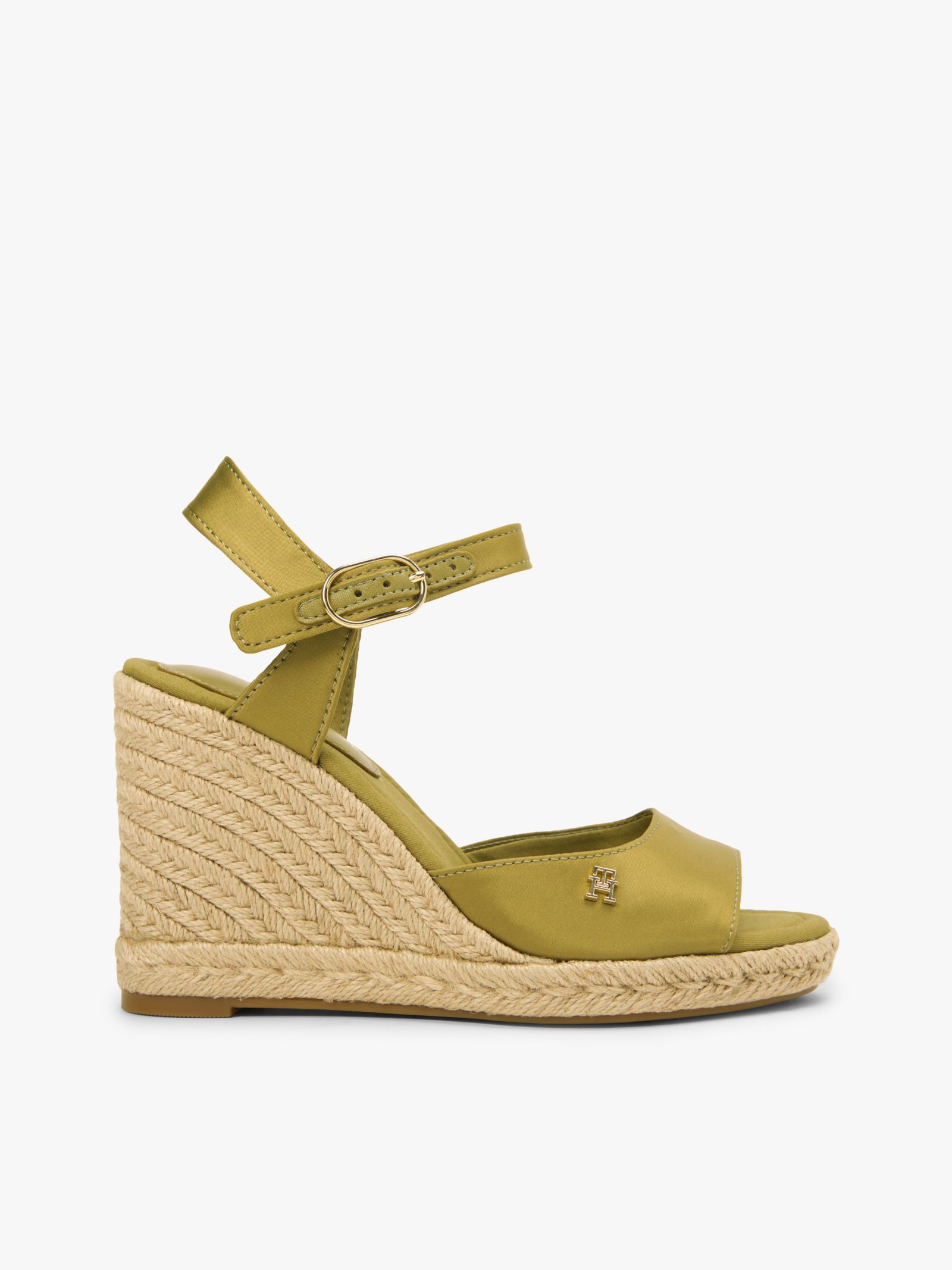 Tommy Hilfiger Satijnen espadrille met sleehak en TH monogram