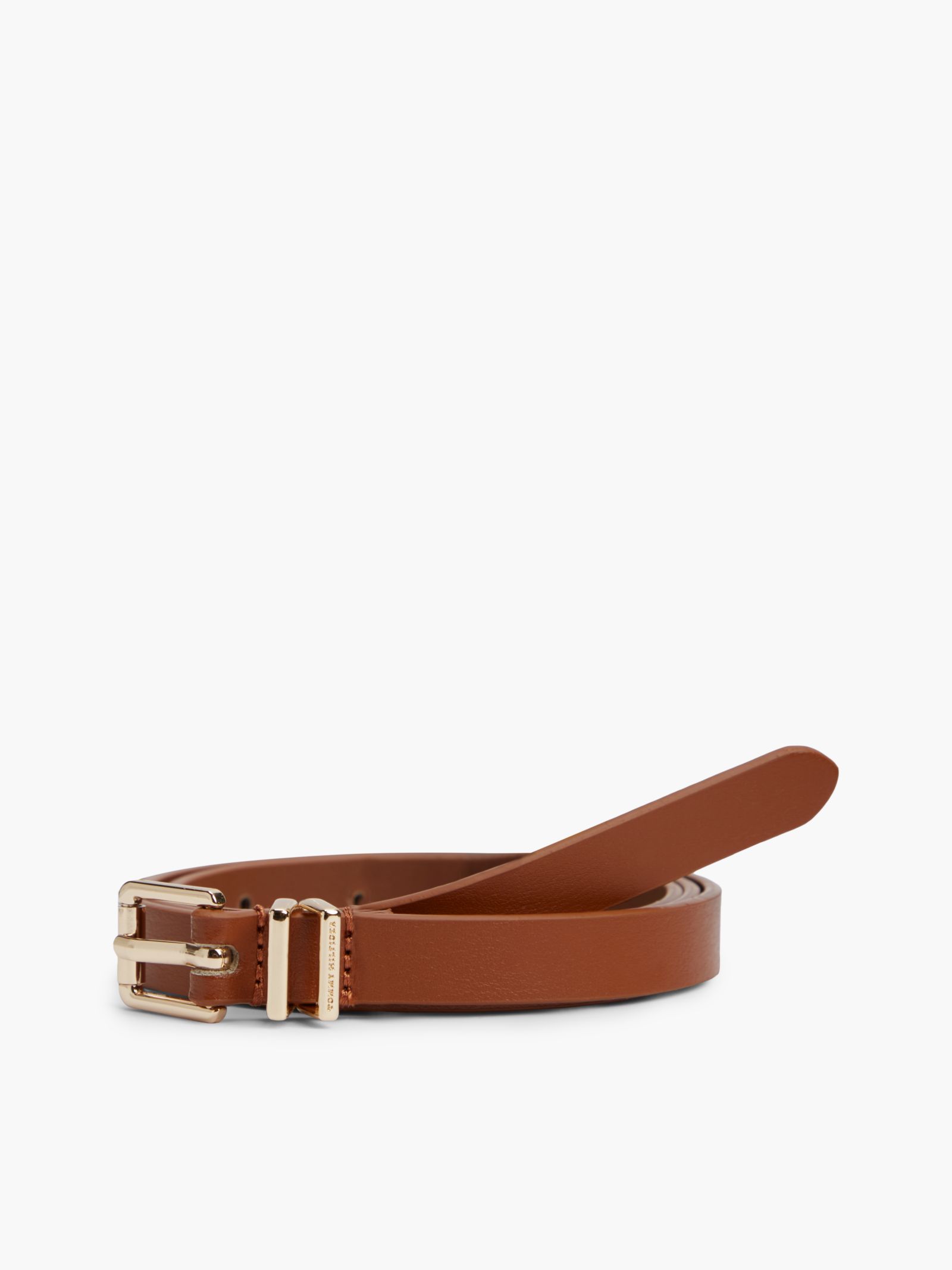 Tommy Hilfiger Leren riem met vierkante rolgesp in bruin