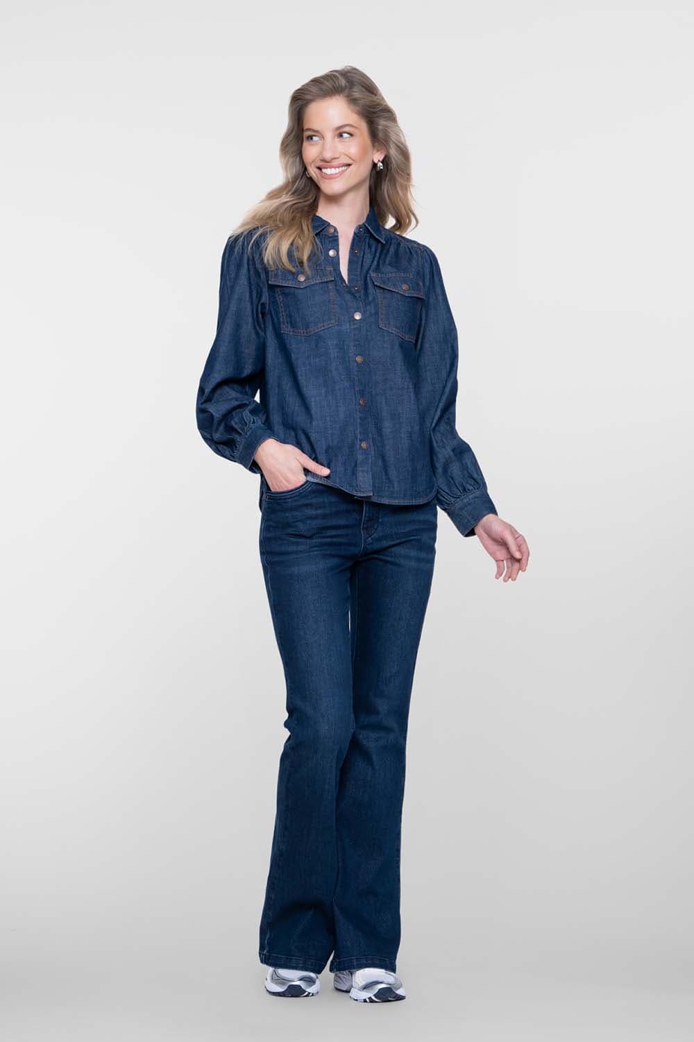 Geisha Jeans Flair Lurex Indigo dames