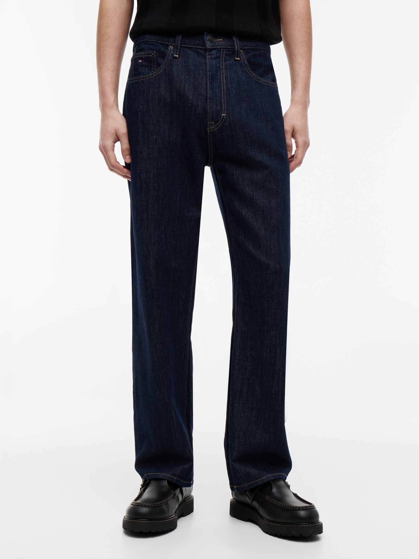 Tommy Jeans Otis Straight Jeans met linnen in marine