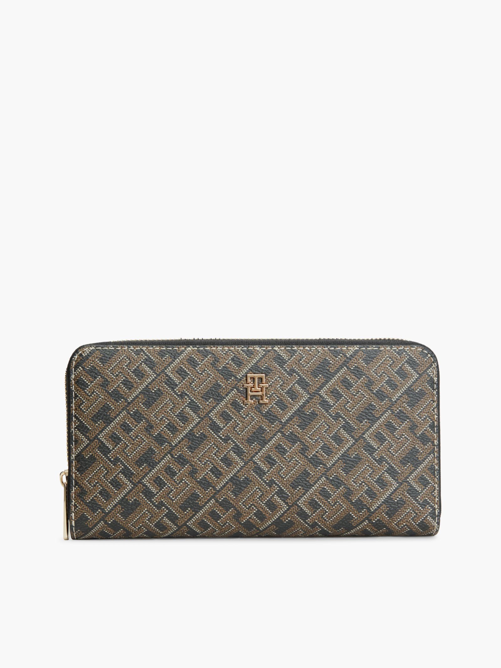 Tommy Hilfiger Hilfiger Icon Zip Around Portemonnee met Print in bruin