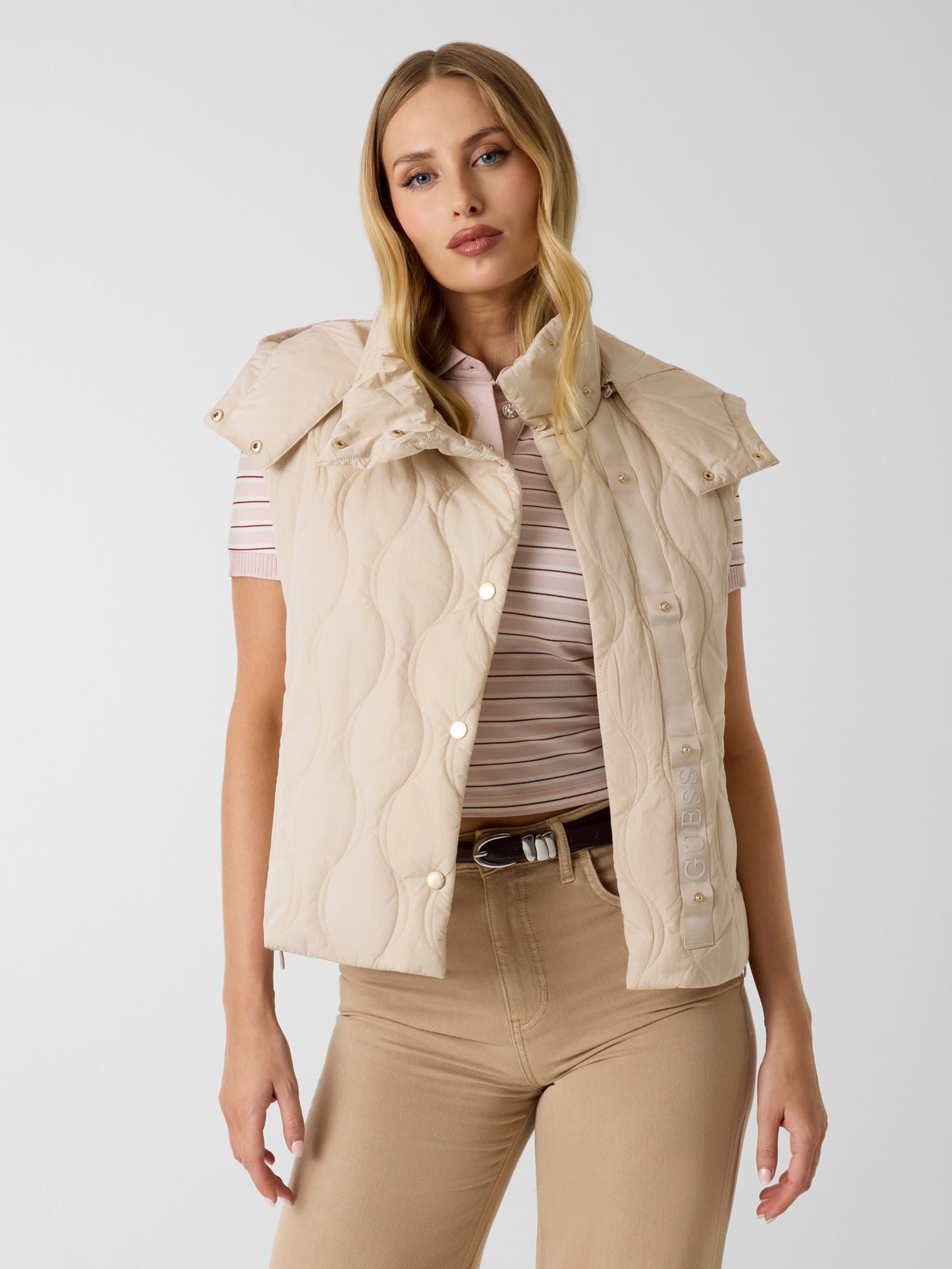 Guess Gewatteerd Gilet Met Capuchon